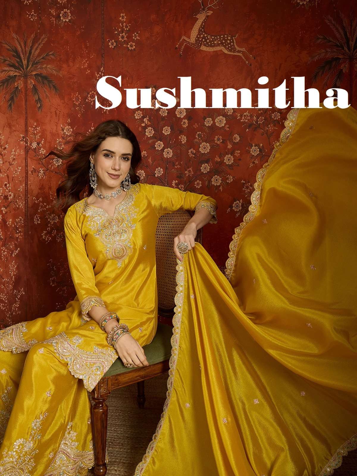 Sushmitha Designer and classic Festival Wear and Embroidery work Collection Readymade suit wholesale in surat 