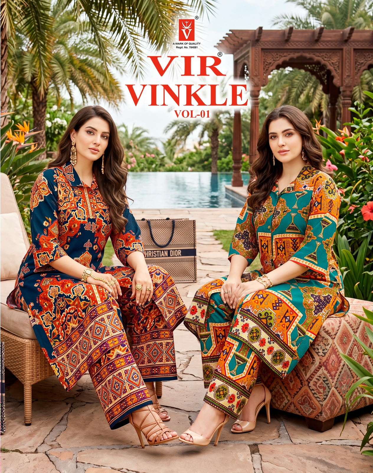 TANIKSH VINKLE VOL 1 READYMADE CATALOGUE RAYON TURKISH CORD SET WHOLESALER PRICE
