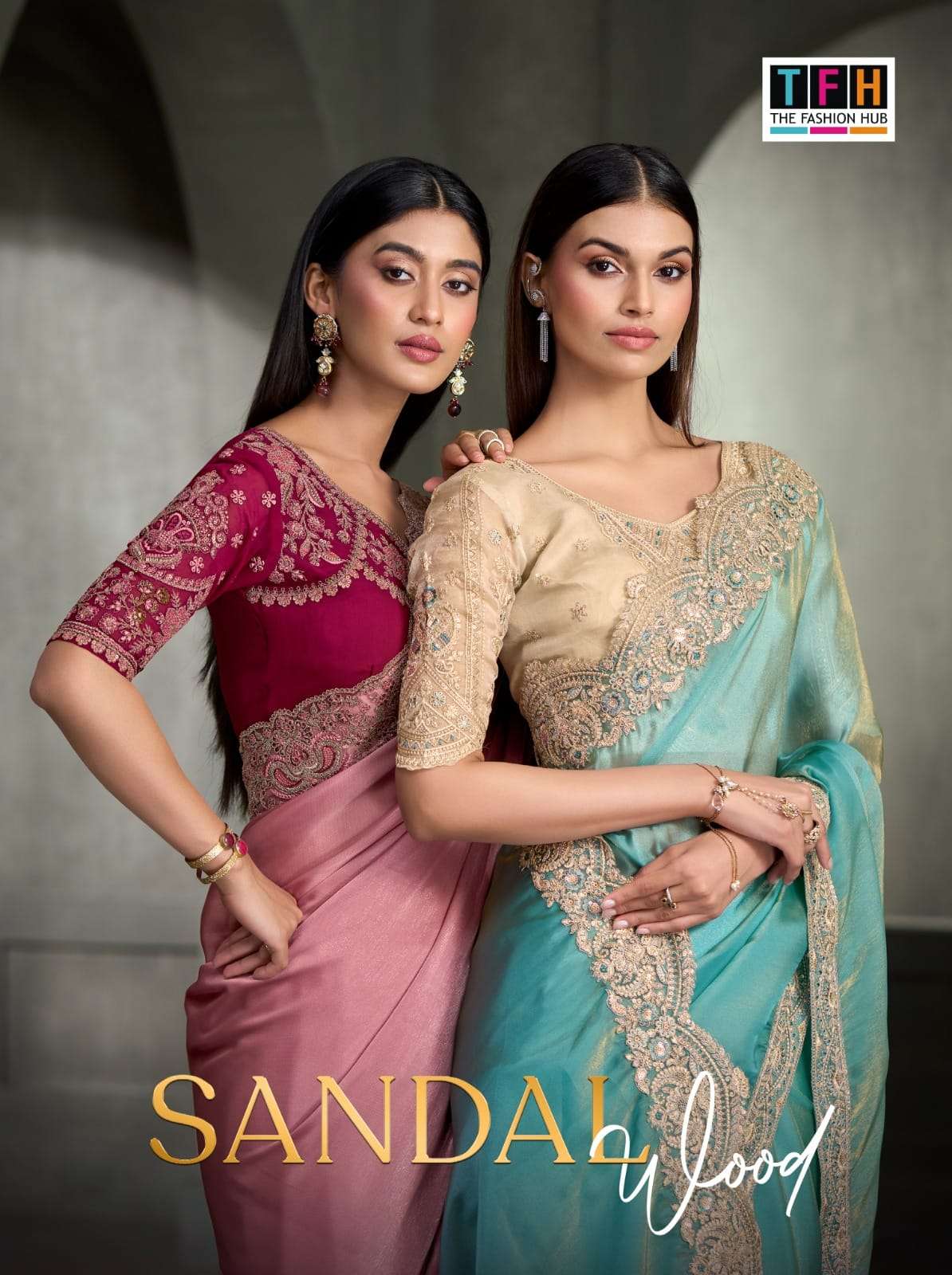  Tfh Sandal Wood 17 1701 TO 1718 soft and fancy fabric saree best for party wear look wholesale in surat 