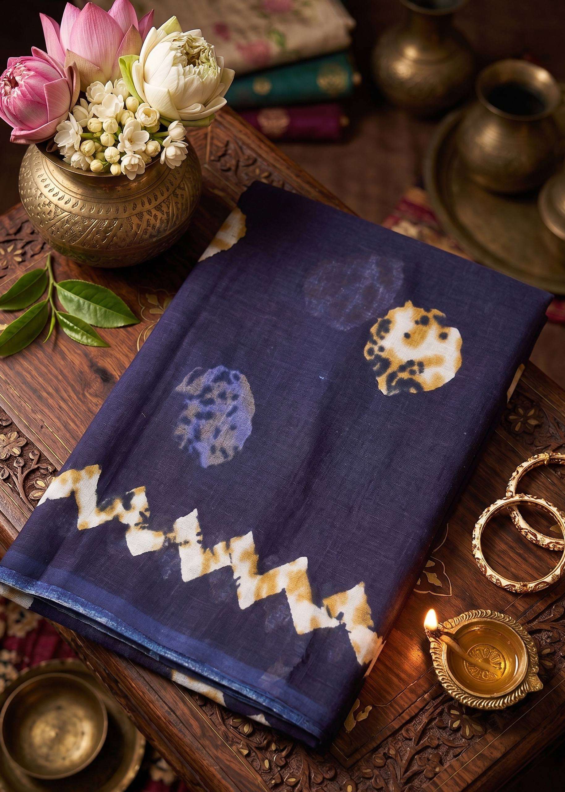 The Royal Shibori Sangam Collection Premium Cotton Mulmul Blend fabric saree wholesale in surat meme