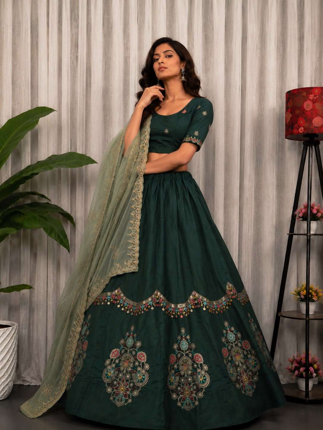 THIS NAVRATRI WEAR FOR YOU SUPER PURE ROMAN SILK FANCY FABRI...