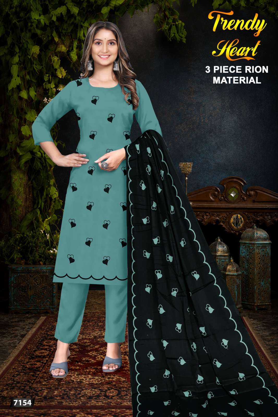 TRENDY HEART SMALL DIL BIG DIL PRINT A SALWAR SUIT COLLECTIO...