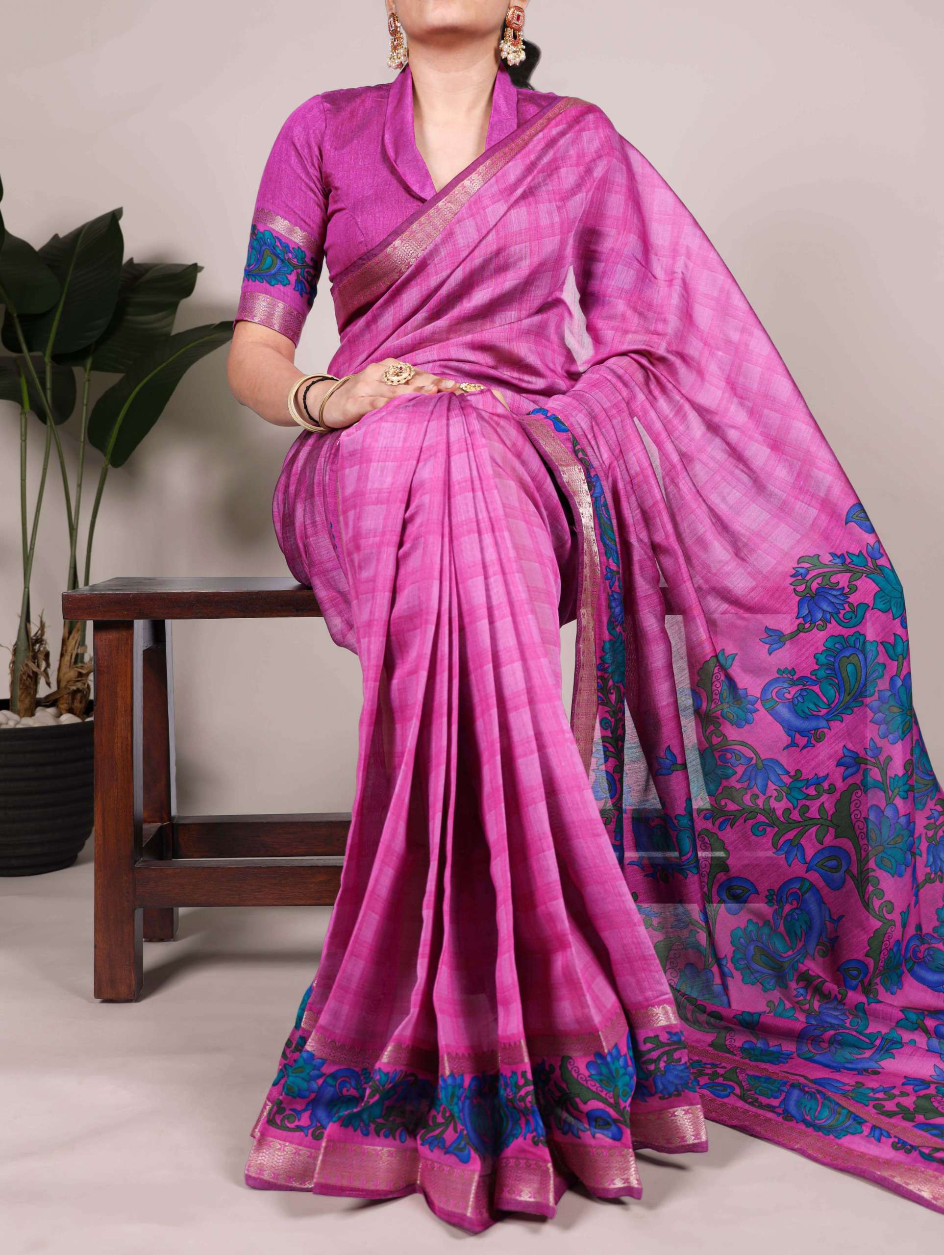 Where softness meets sophistication Polyester Viscose Chanderi fabric saree that speaks grace best rate 7035