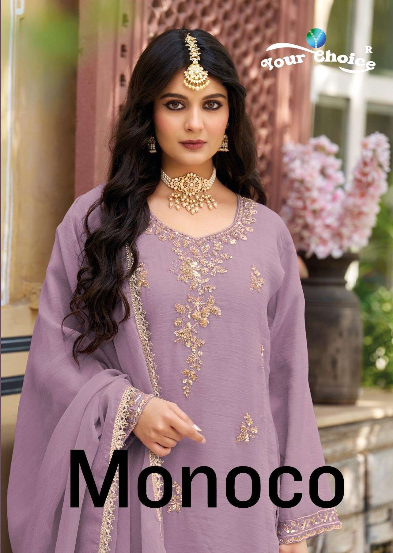 YOUR CHOICE MONOCO ROSE GOLD DESIGNER SUIT READYMADE BUY ETHNIC SHOP