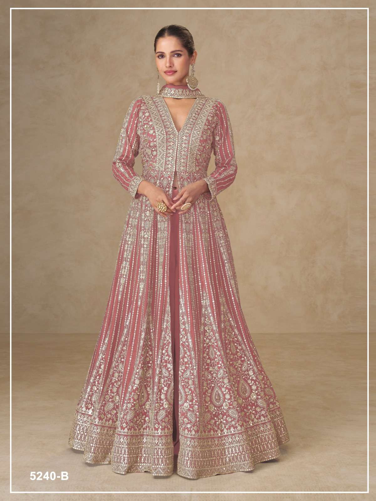 10355 EXCLUSIVE READYMADE SUIT CHINON 5MM FRANT & BACK SEQUENCE GOWN SUIT WEDDING BUY
