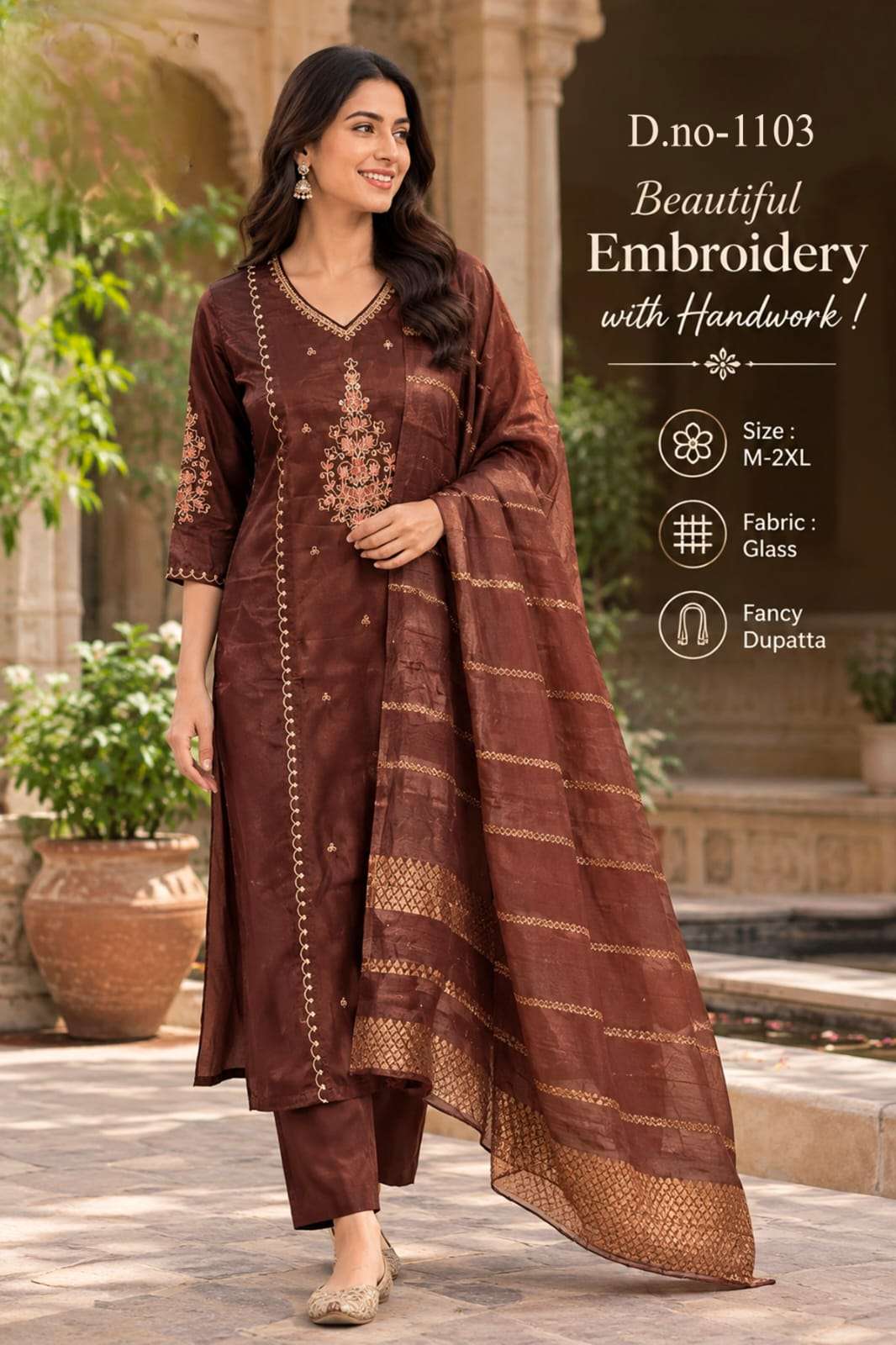 1103 BEAUTIFUL HANDWORK LIGHT SUIT TO PARTY WEAR RICH QUALITY RESELLER