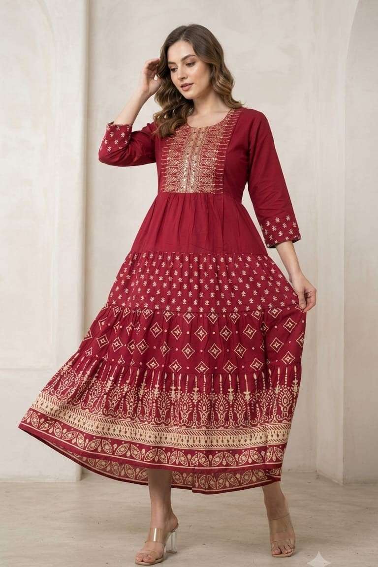 1721 FANCY ONE PIECE HEAVY RAYON GHERA KURTI LIKE ONE PIECE WOMEN SUPPLIER SURAT