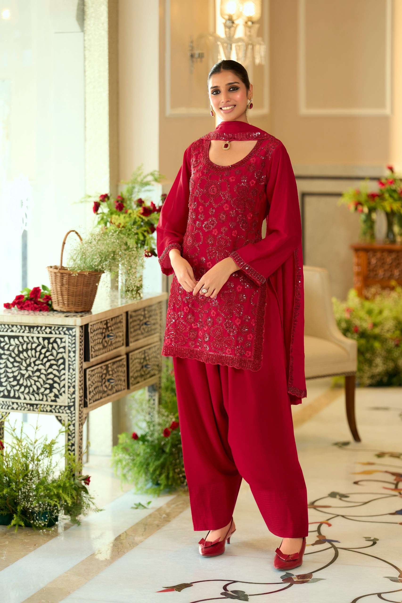 50001 CHINON WITH BEATS WORK SALWAR SUIT TO READYMADE WEDDING AND EID SUPPLIER