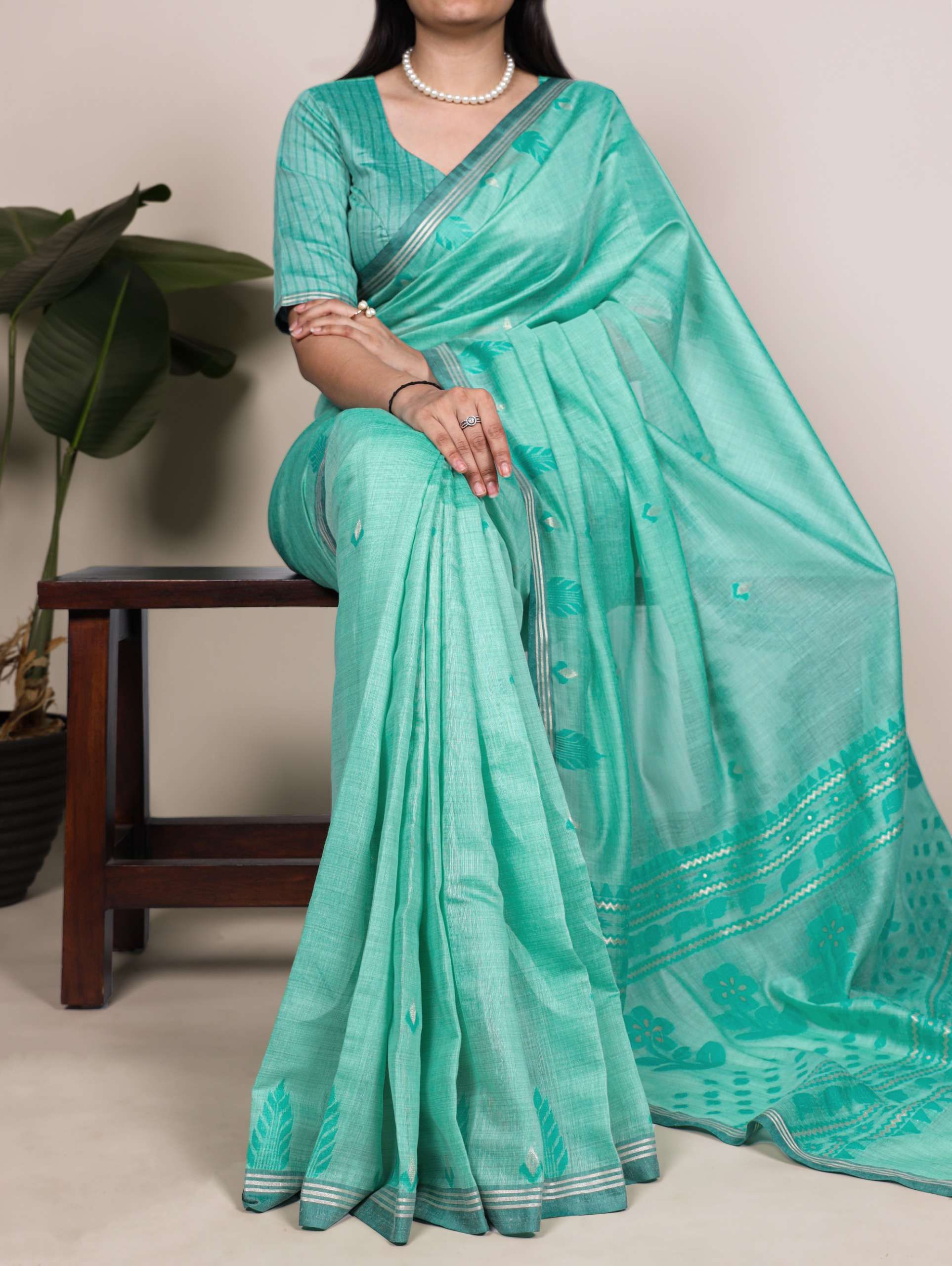 A blend of softness and shine Traditional Cotton Silk fabric saree wholesale in surat 8005
