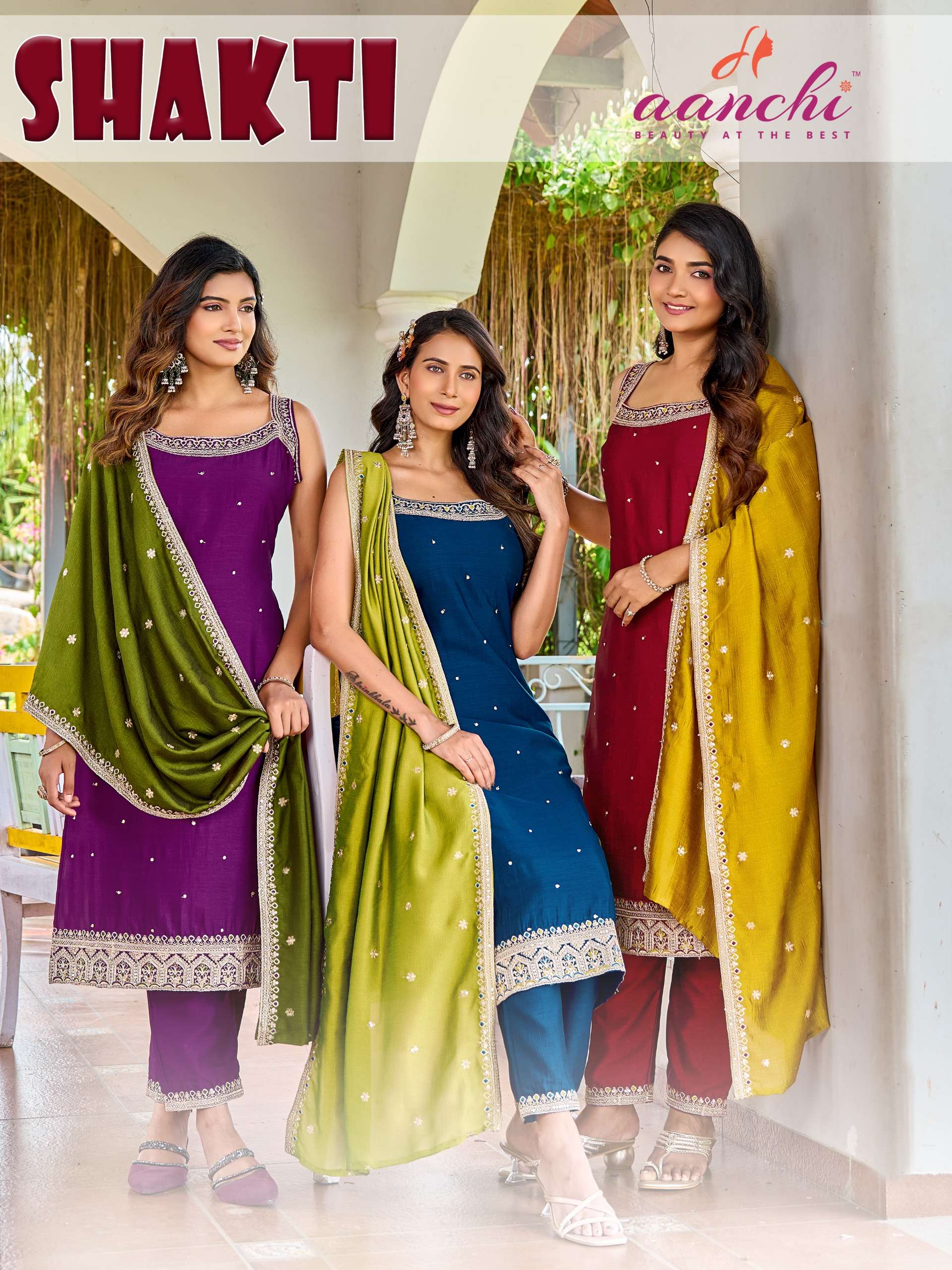 AANCHI SHAKTI TRADITIONAL VICHITRA SILK HEAVY SALWAR SUIT FOR FUNCTION WHOLESALER