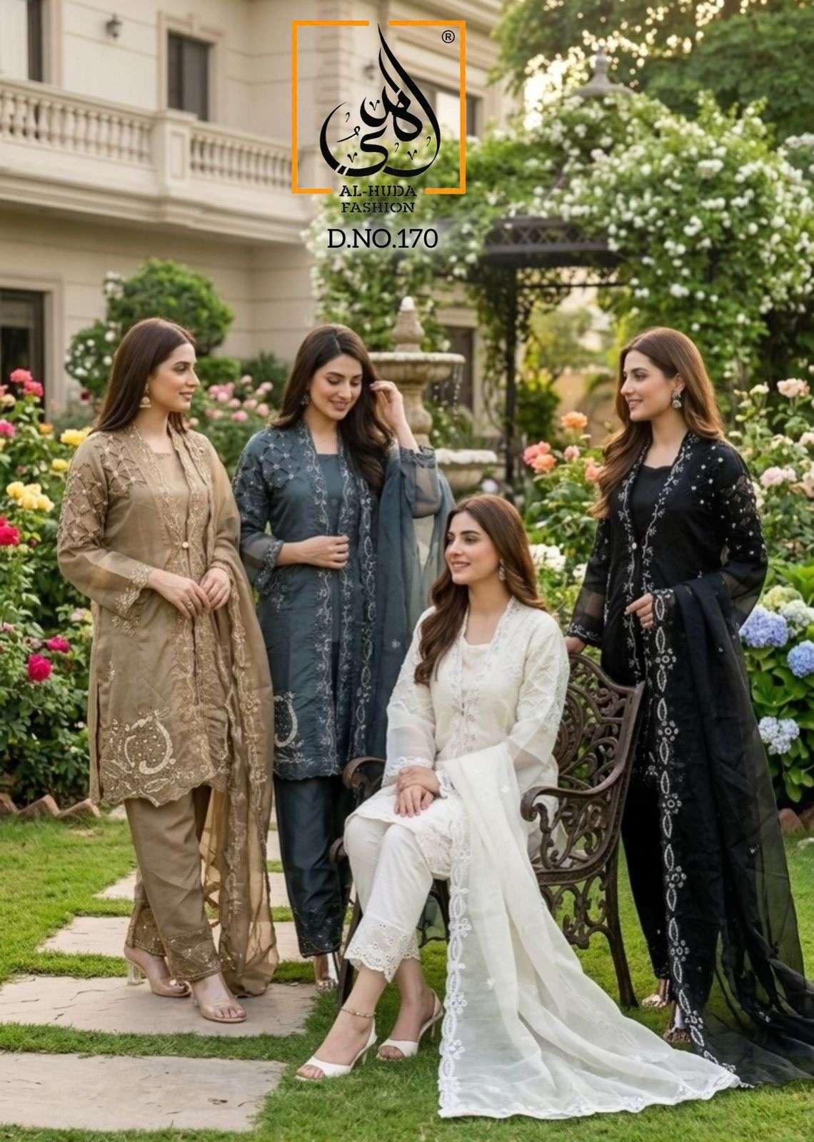 AL HUDA 170 LUXURY COLLECTION EMBROIDERY WORK 3 PIECE SUIT F...