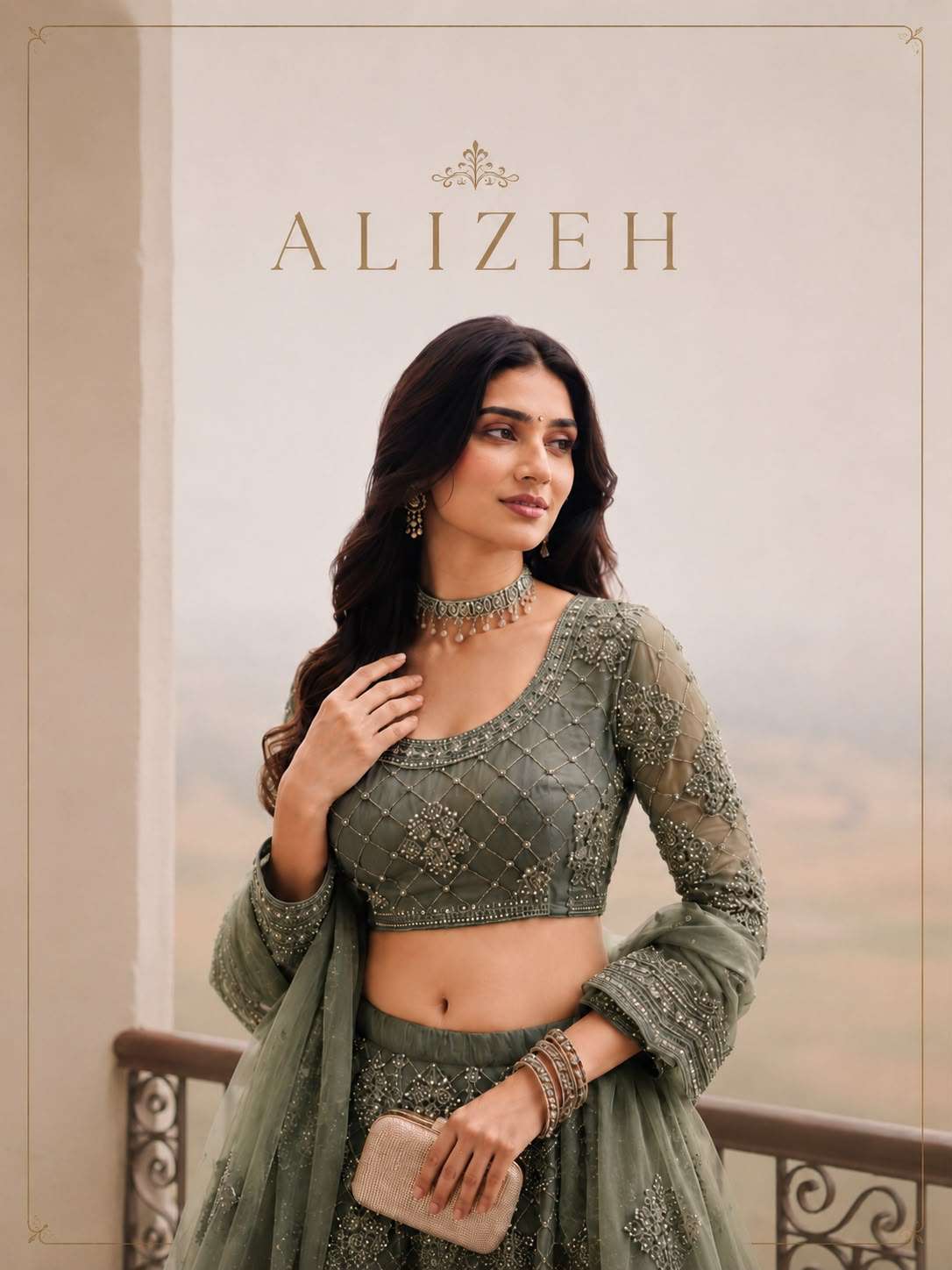 ALIZEH OFFICAL STYLISH AND ELEGANT WEDDING WEAR LEHENGAS WHOLESALE IN SURAT 1096 1105