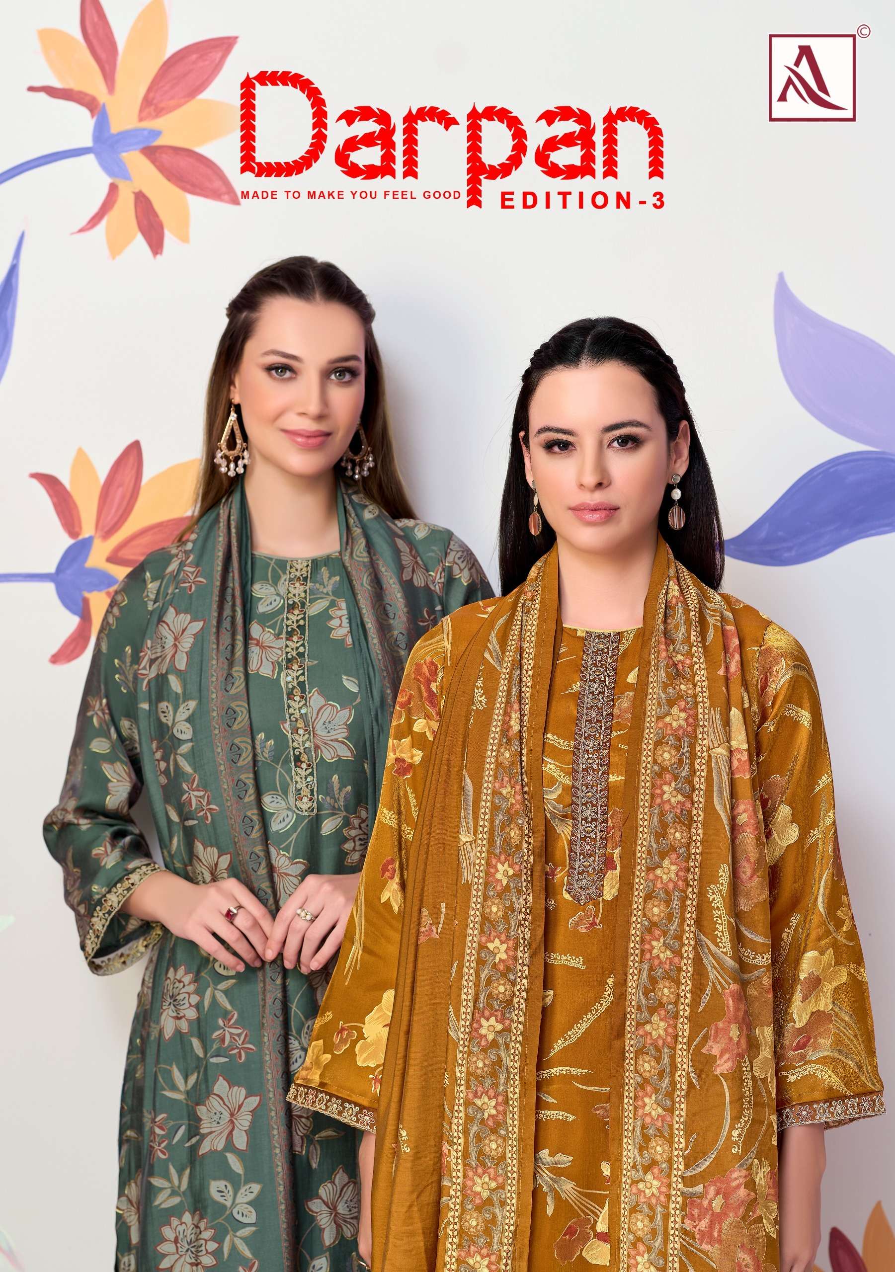 ALOK SUIT DARPAN VOL 3 DISCHARGE FOIL PRINT SUIT TRADITIONAL OUTFIT RESELLER STORE