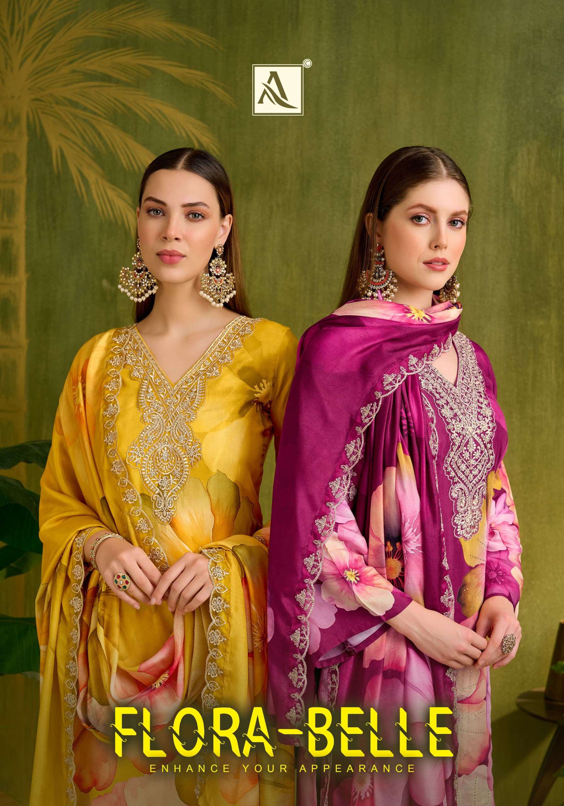 ALOK SUIT FLORA BELLE MASLIN DIGITAL PRINT SALWAR KAMEEZ AT MATERIAL WHOLESALER 