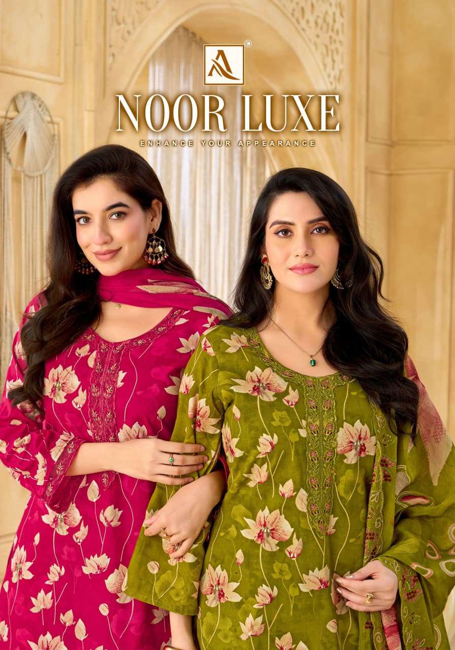 ALOK SUIT NOOR LUXE CAMBRIC COTTON FOIL PRINT SALWAR KAMEEZ AT WHOLESALER SURAT