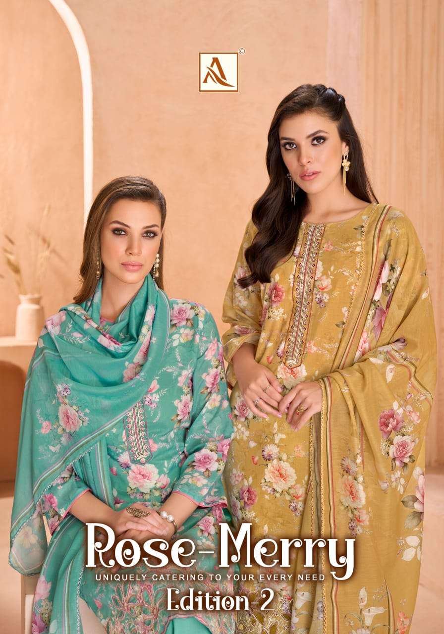 ALOK SUIT ROSE MERRY VOL 2 COTTON DIGITAL PRINT EPLIC WORK SALWAR SUIT WHOLESALER