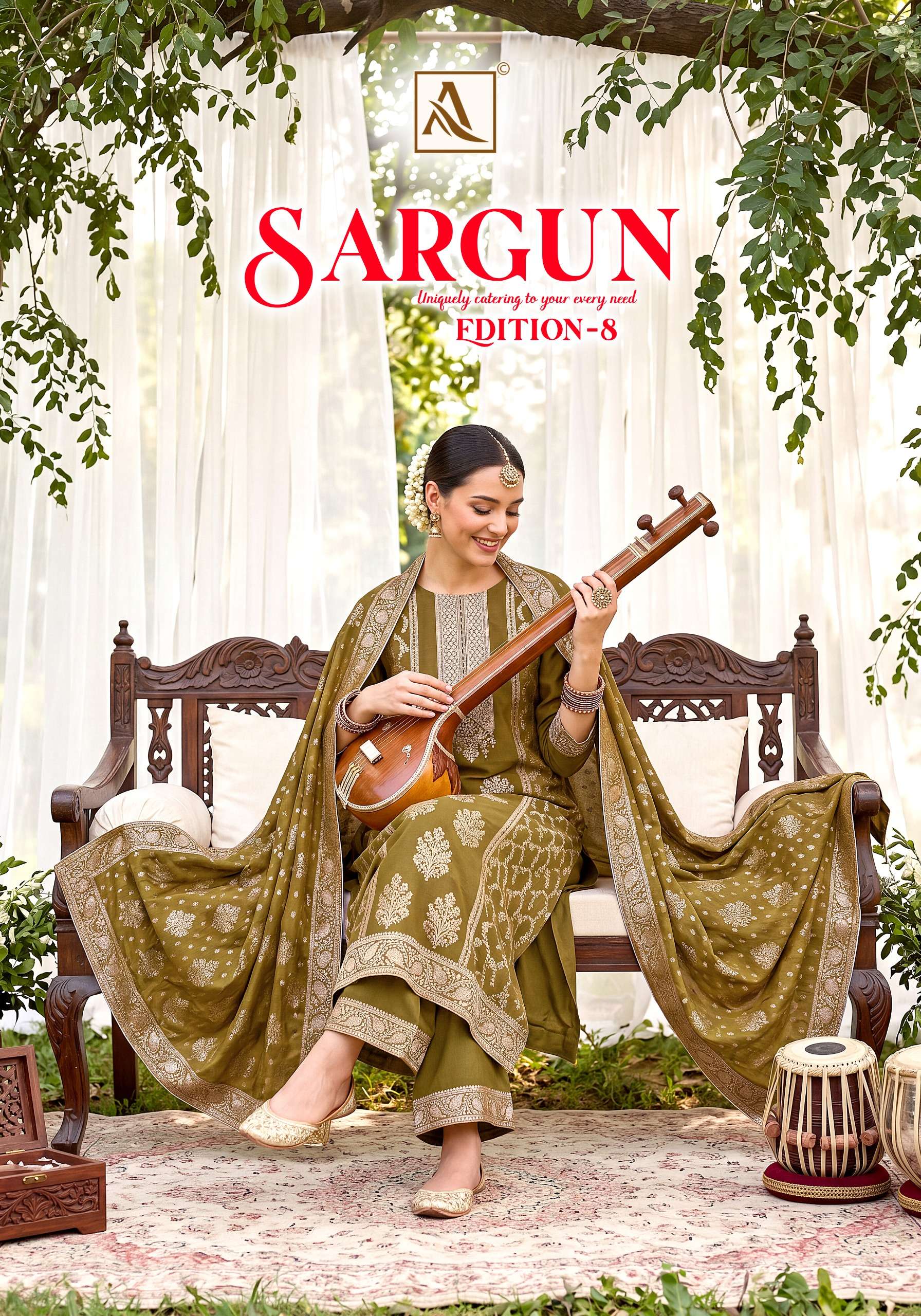ALOK SUIT SARGUN VOL 8 MASLIN JACQUARD DESIGN DRESS PARTYWEAR AND FESTIVAL INDIAN MARKET
