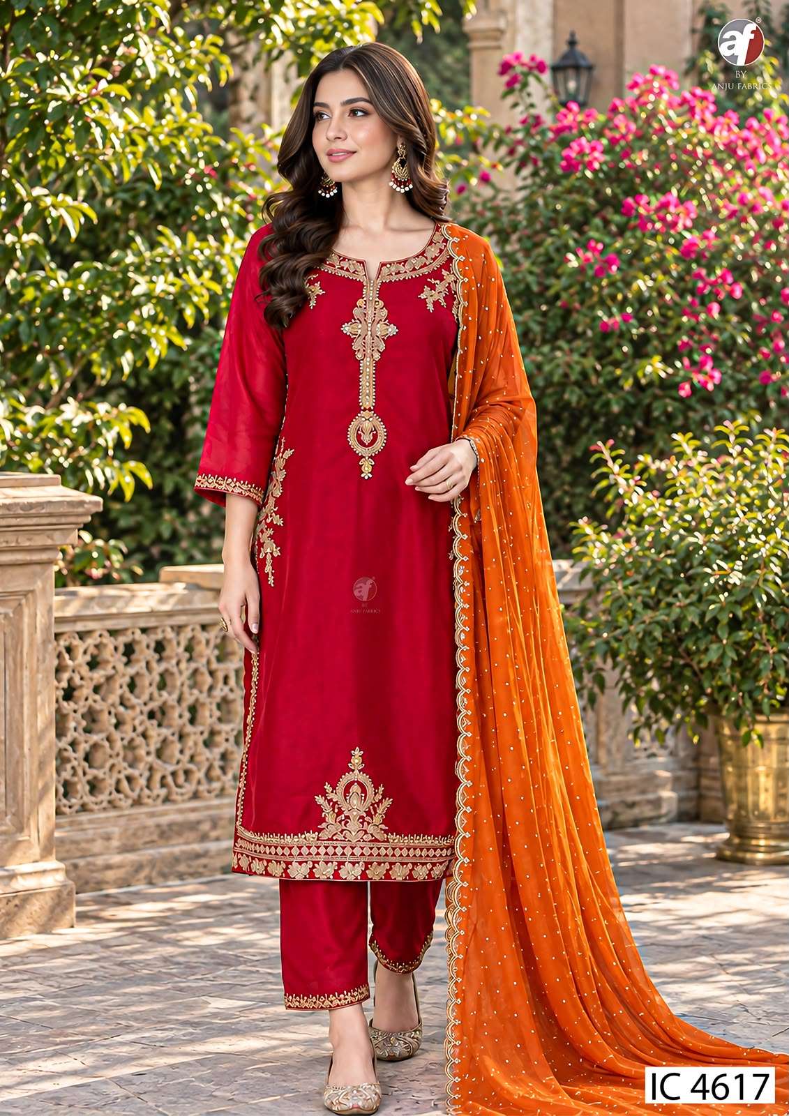 ANJU FABRICS IC 4613 PURE DOLA SILK SEQUENCE WORK KURTI PANT WITH DUPATTA RETAILER BUY