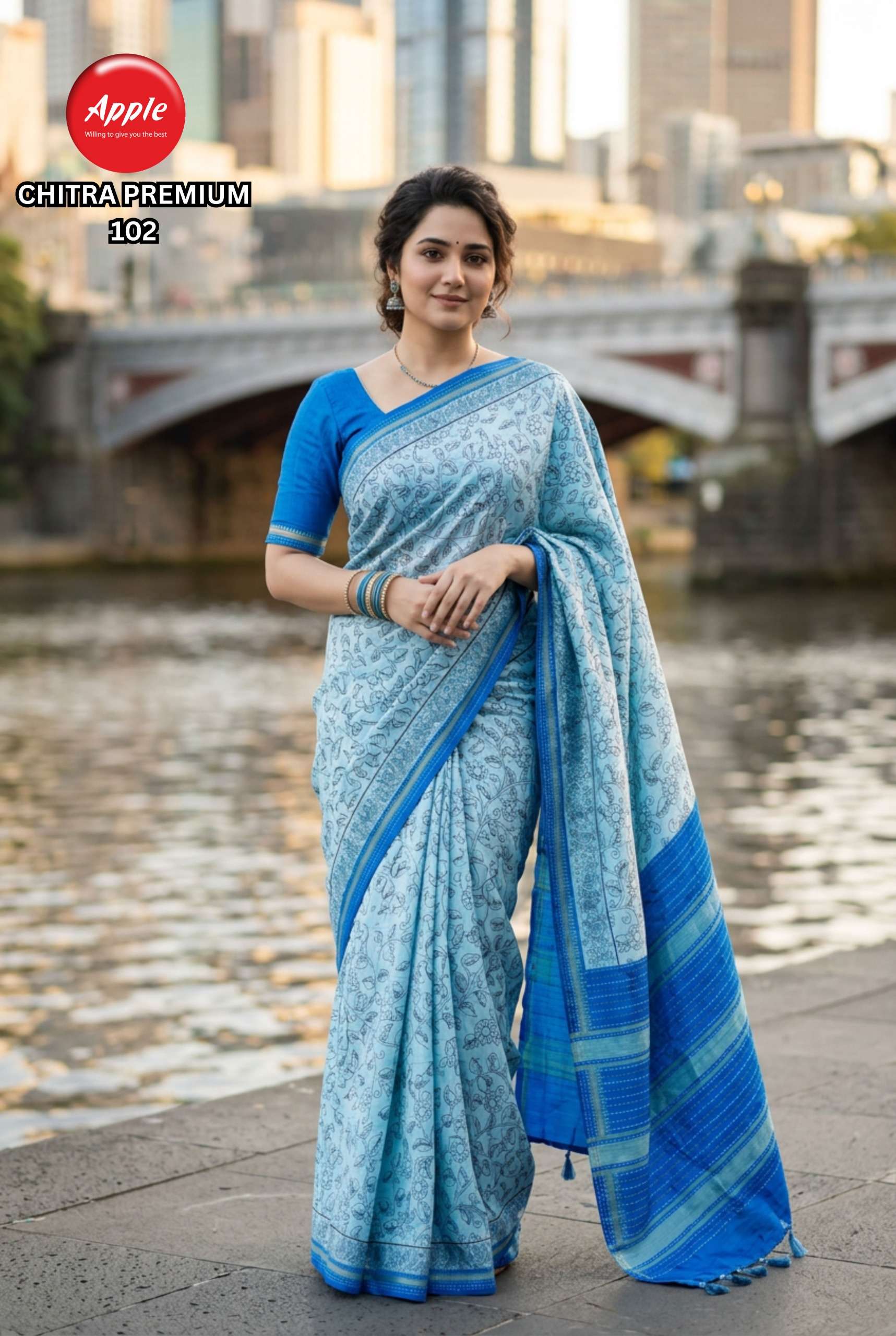 APPLE CHITRA PREMIUM VOL 1 BABUL SILK FABRIC WITH PAISELY PRINT ON SAREE WHOLESALE IN SURAT