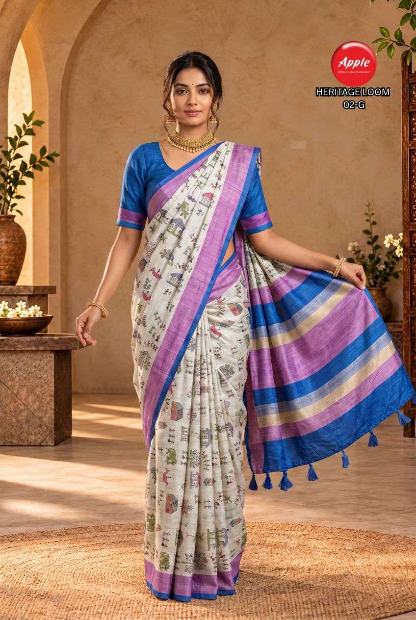 APPLE HERITAGE LOOM VOL 2 SUPER SOFT AND PURE ART SILK FABRIC SAREE WHOLESALE IN SURAT