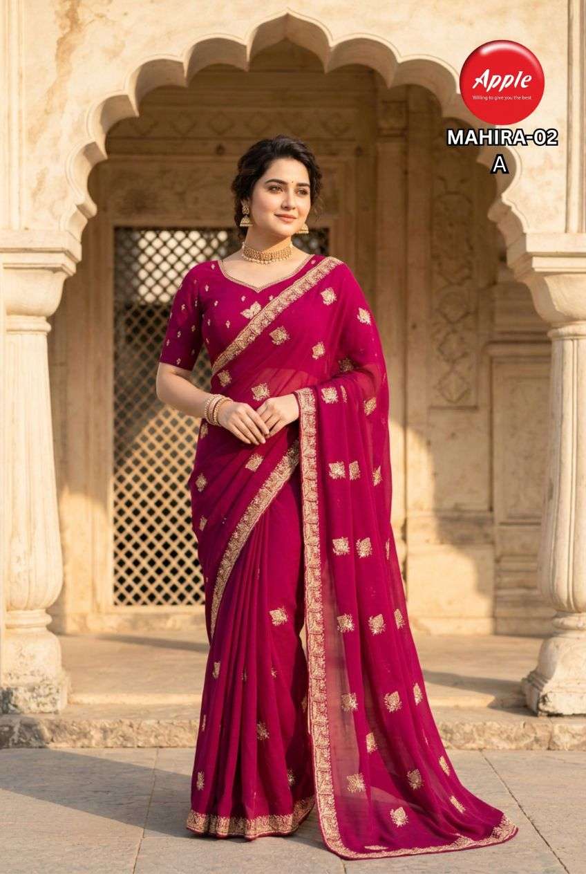 APPLE MAHIRA VOL 2 SOFT GEORGETTE FANCY FABRIC SAREE WHOLESALE IN SURAT