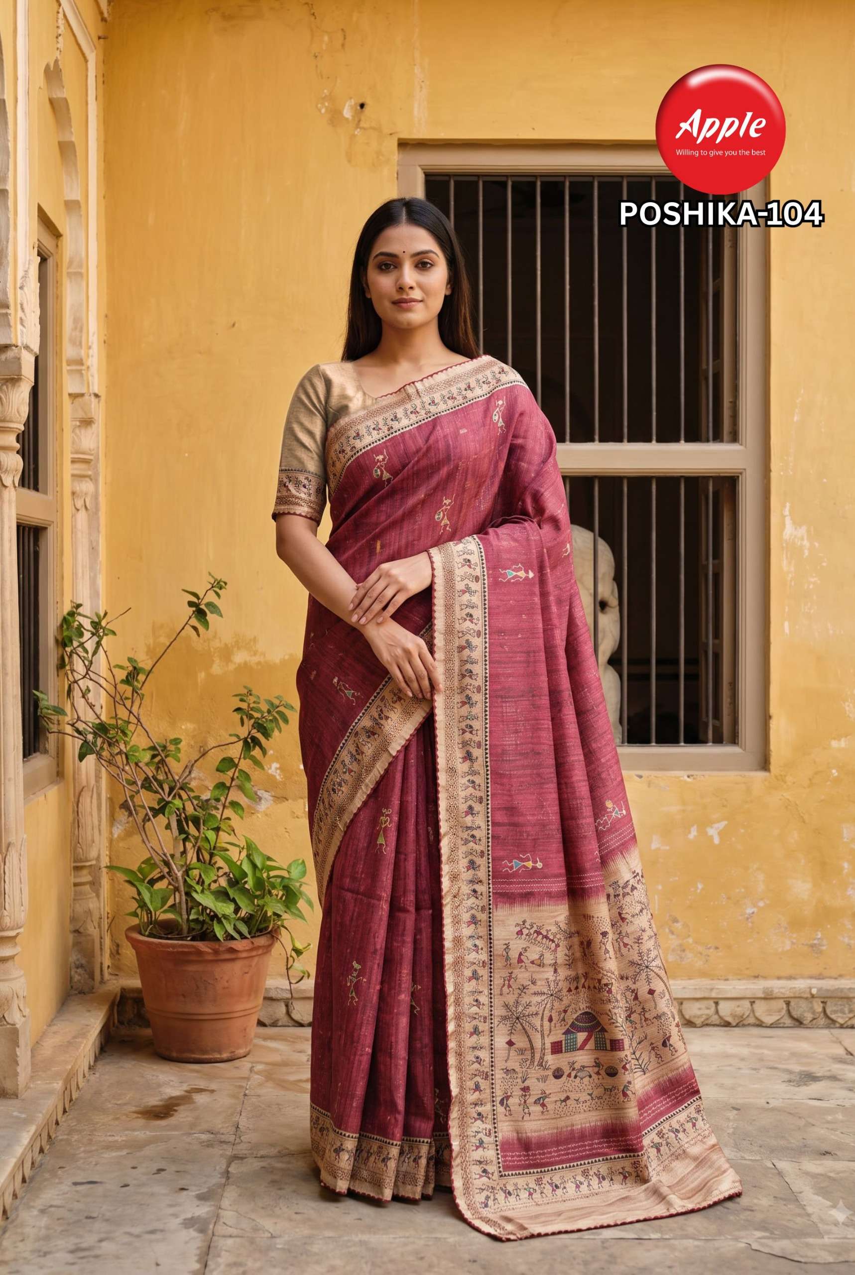  APPLE POSHIKA VOL 1  MATKA SILK FANCY FABRIC SAREE RESELLER...