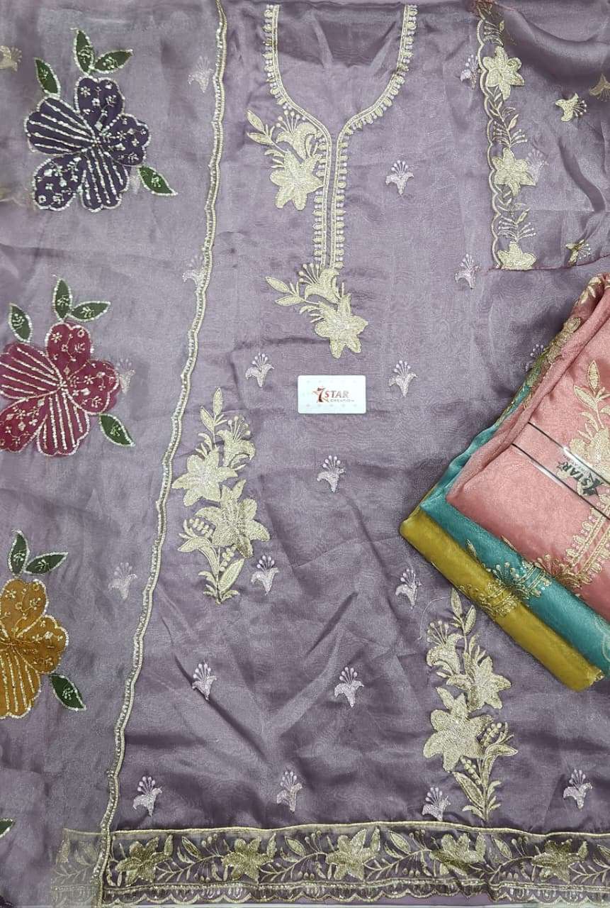 BAJIGAR TISSUE SILK HEAVY BEATS WORK SALWAR KAMEEZ 4 COLOUR ...
