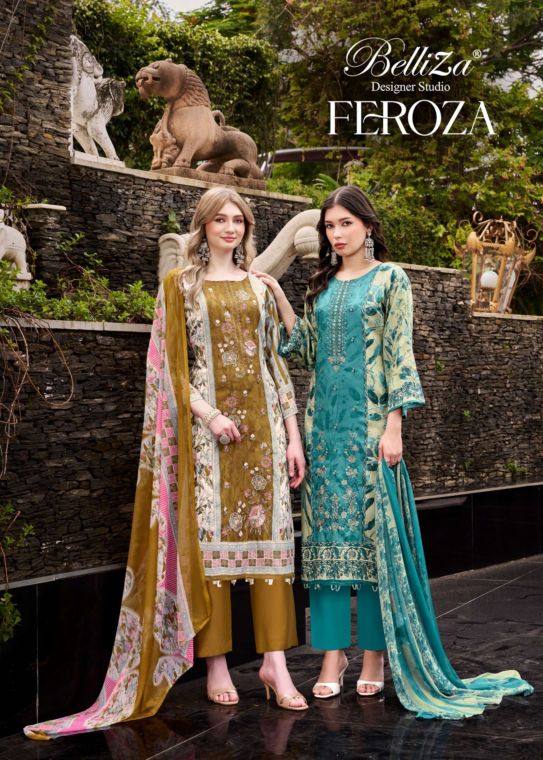 BELLIZA DESIGNER STUDIO FEROZA JAM COTTON PRINT EXCLUSIVE SALWAR SUIT WHOLESALER IN SURAT