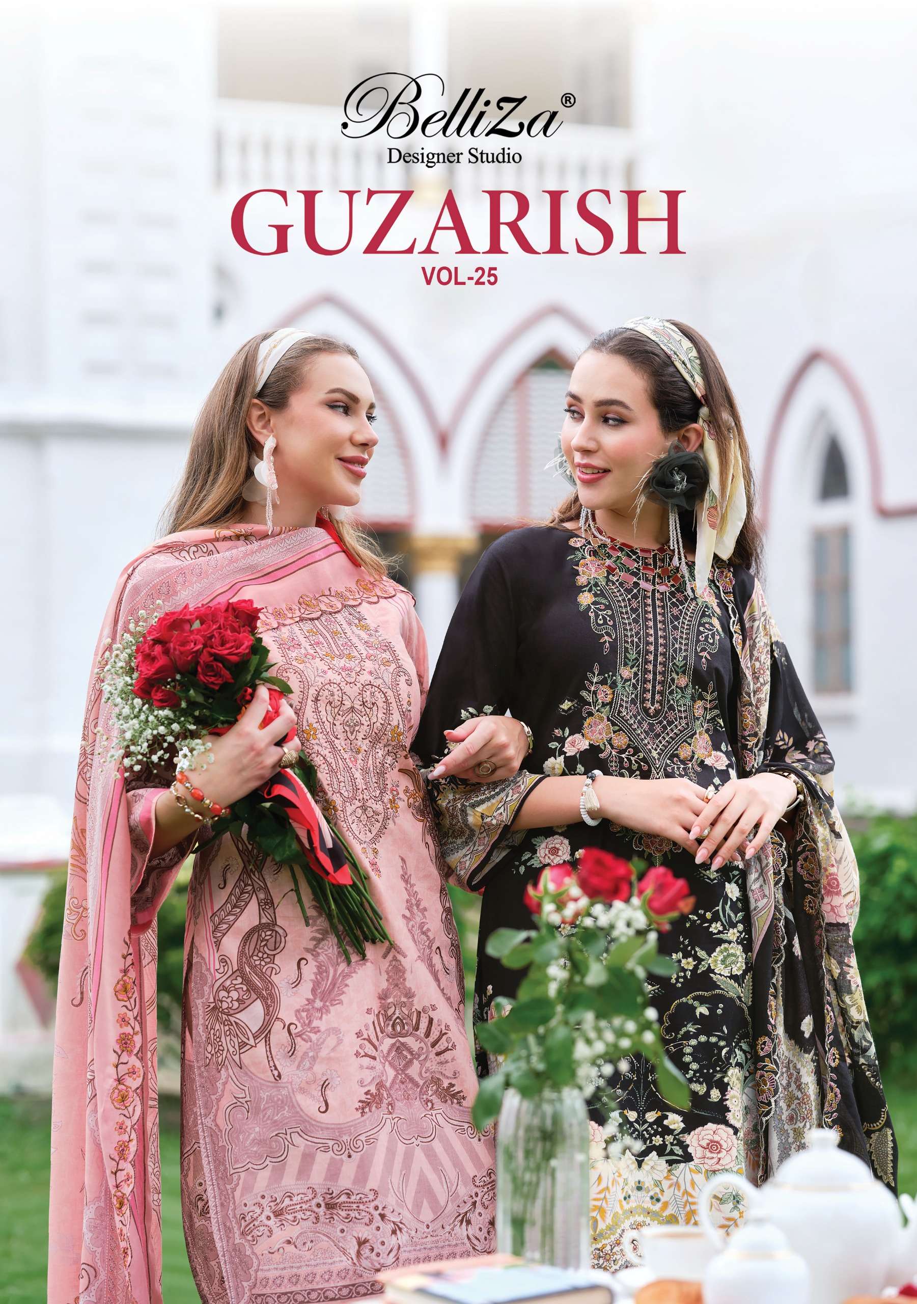 BELLIZA DESIGNER STUDIO GUZARISH VOL 25 PREMIUM SET COTTON MULTI WORK DRESS QUALITY SURAT