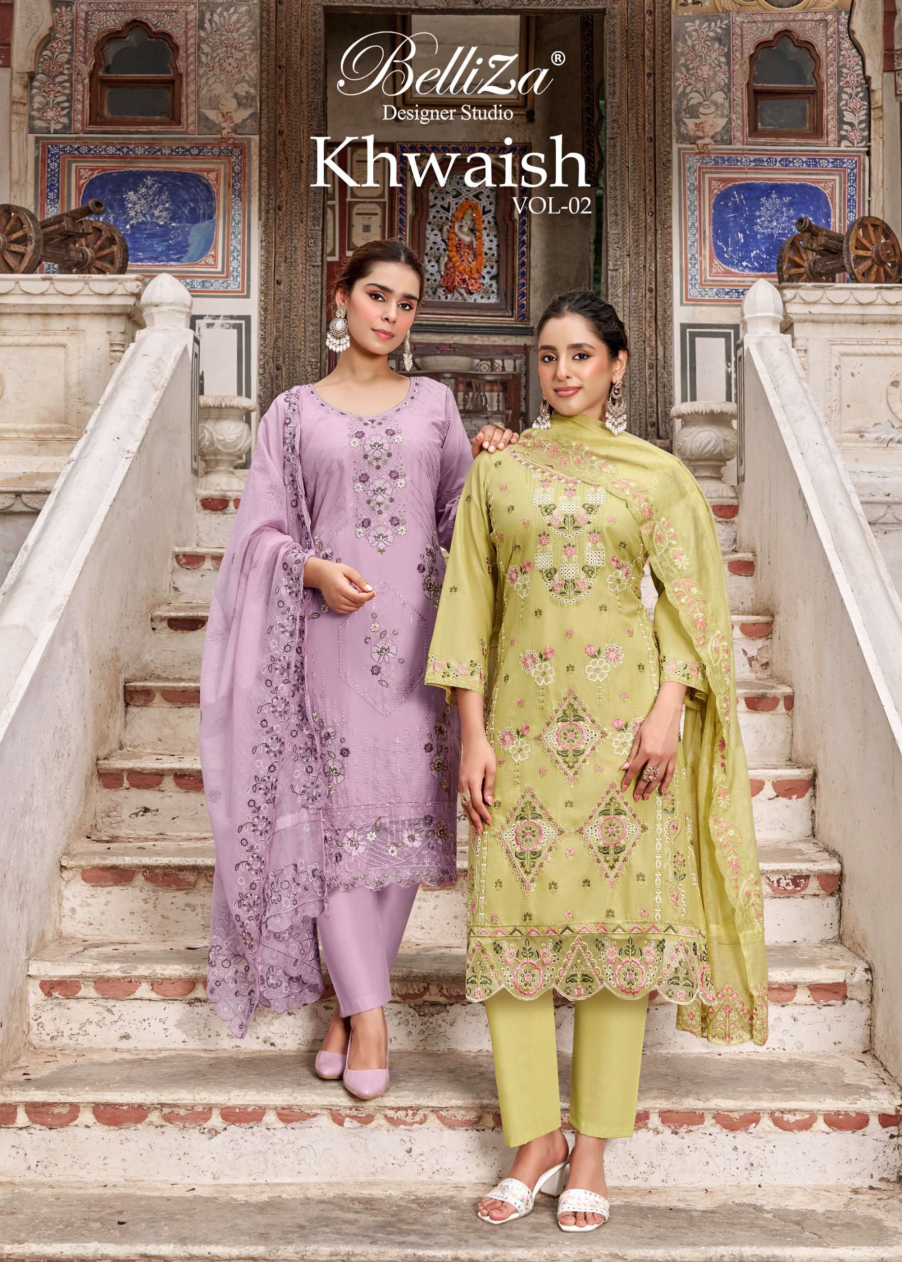 BELLIZA DESIGNER STUDIO KHWAISH VOL 2 COTTON LAWN KARACHI SUIT FOR WOMEN CLASSIC DEALER