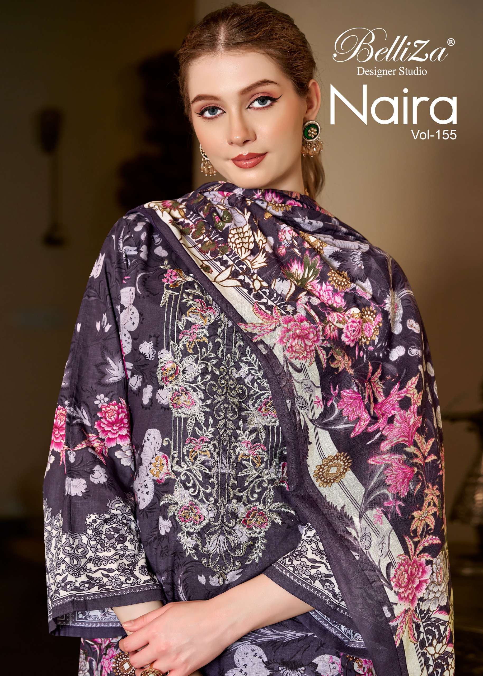 BELLIZA DESIGNER STUDIO NAIRA VOL 155 COTTON FLOWER PATTERN SALWAR SUIT BUY WEBSITE TRUST 