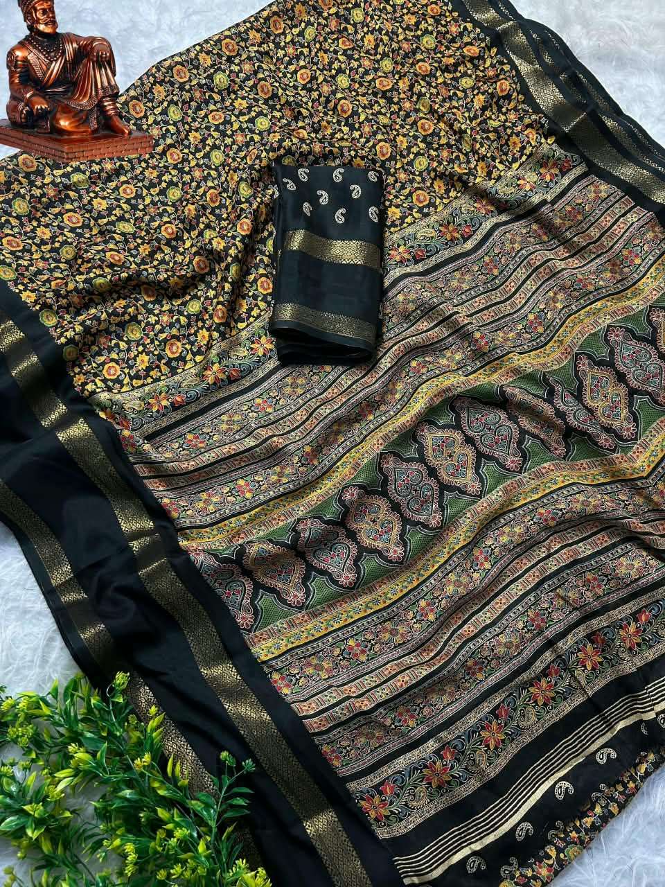 Black Bentex Premium and Heavy Marsh Mellow fancy fabric saree wholesale in surat
