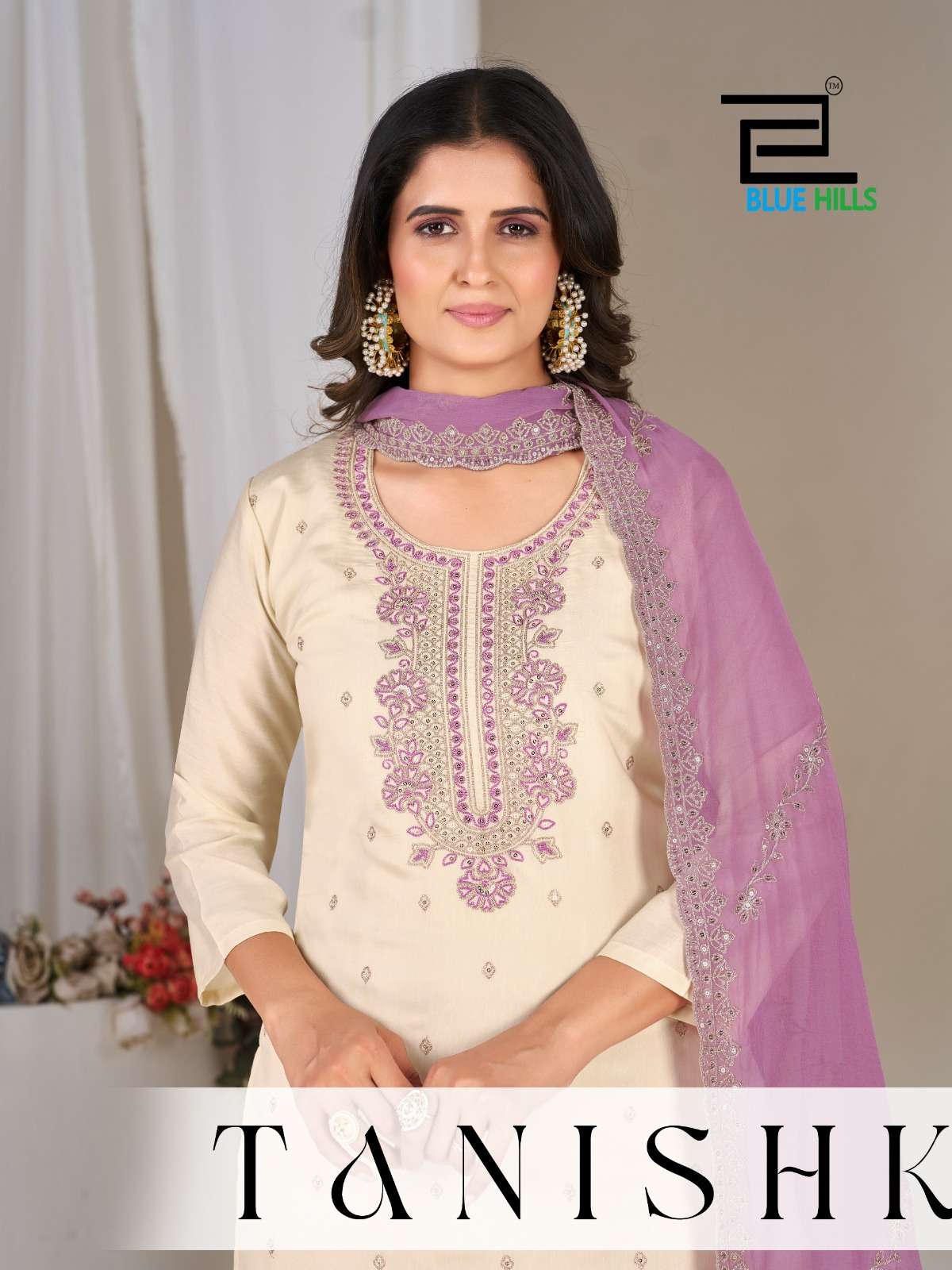 BLUE HILLS TANISHK ROMAN SILK WITH WORK SALWAR KAMEEZ FESTIVAL CLOTHING STORE