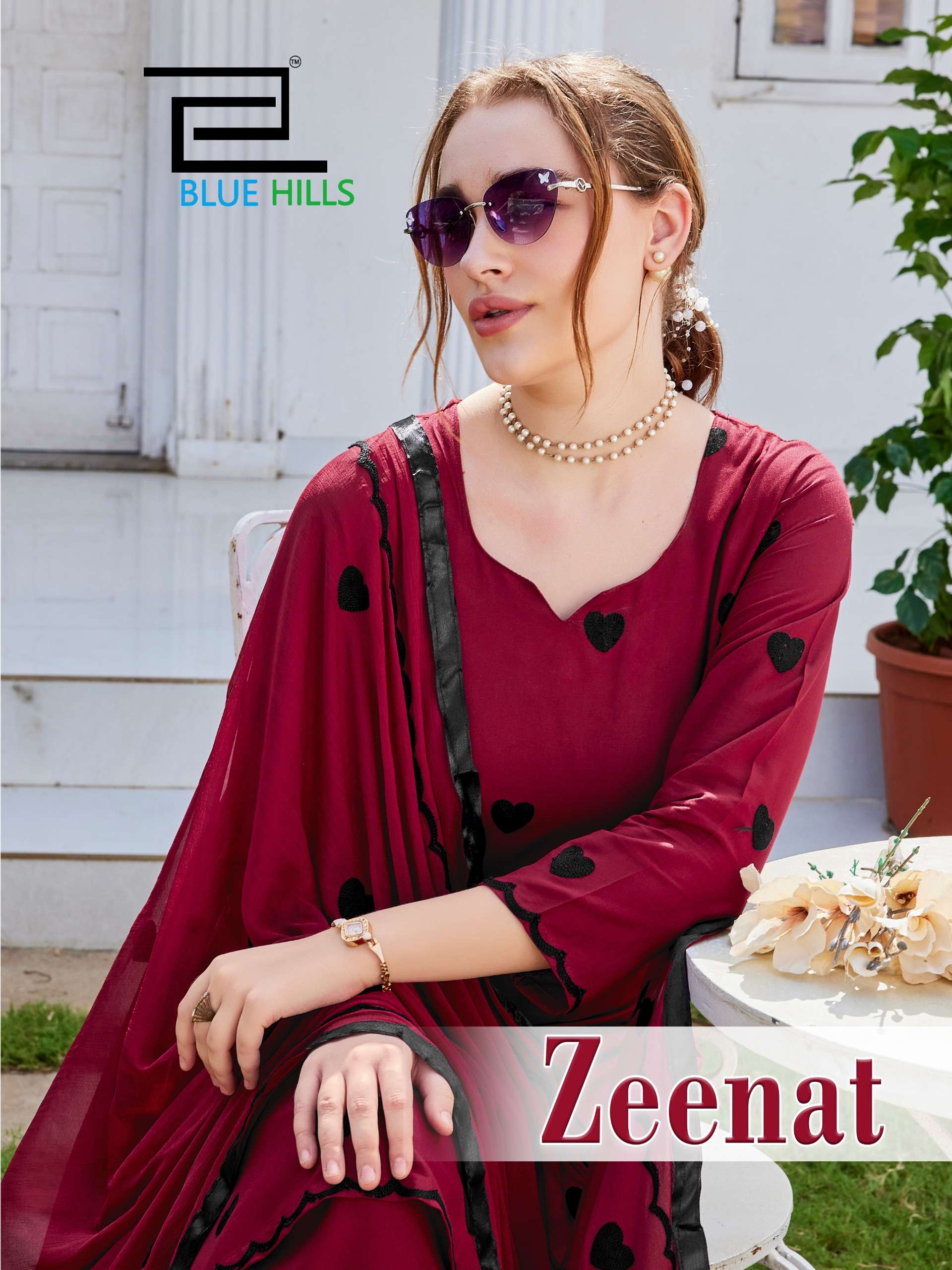BLUE HILLS ZEENAT BRAND RAYON 14KG WITH WORK SALWAR SUIT READYMADE FESTIVAL RESELLER