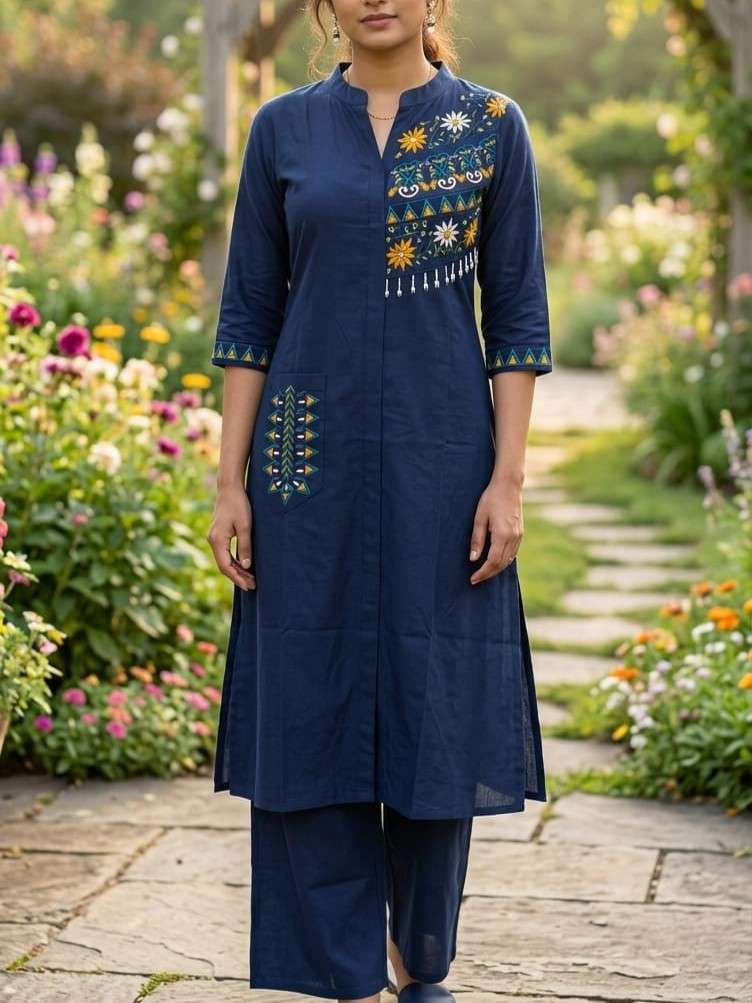 BOUTIQUE BOMBAY REYON LINE KURTI WITH PANT WITH EMBROIDERY WORK SUPPLIER TS