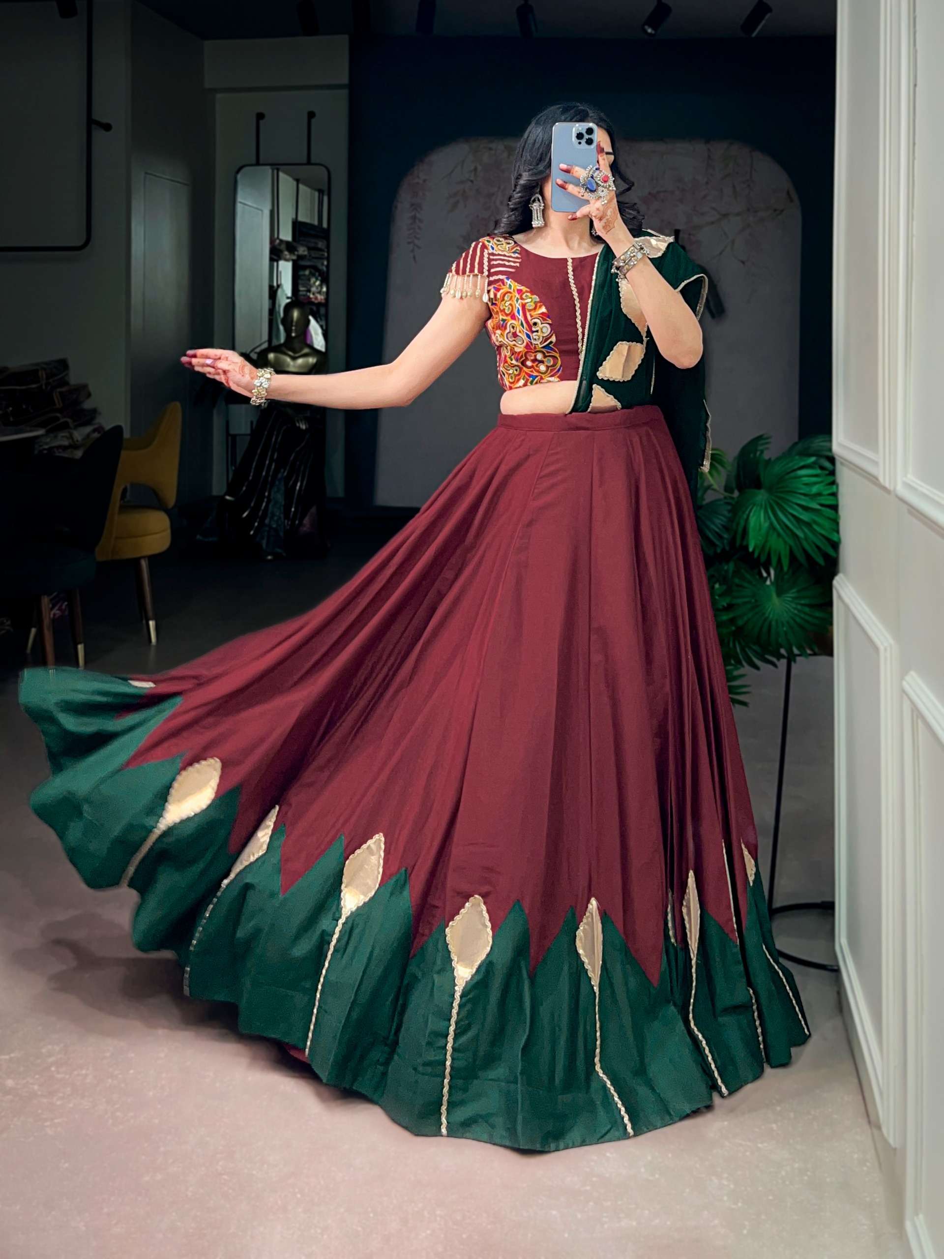 Celebrate tradition in royal style This graceful Chinon fancy fabric lehenga choli wholesale in surat 1735