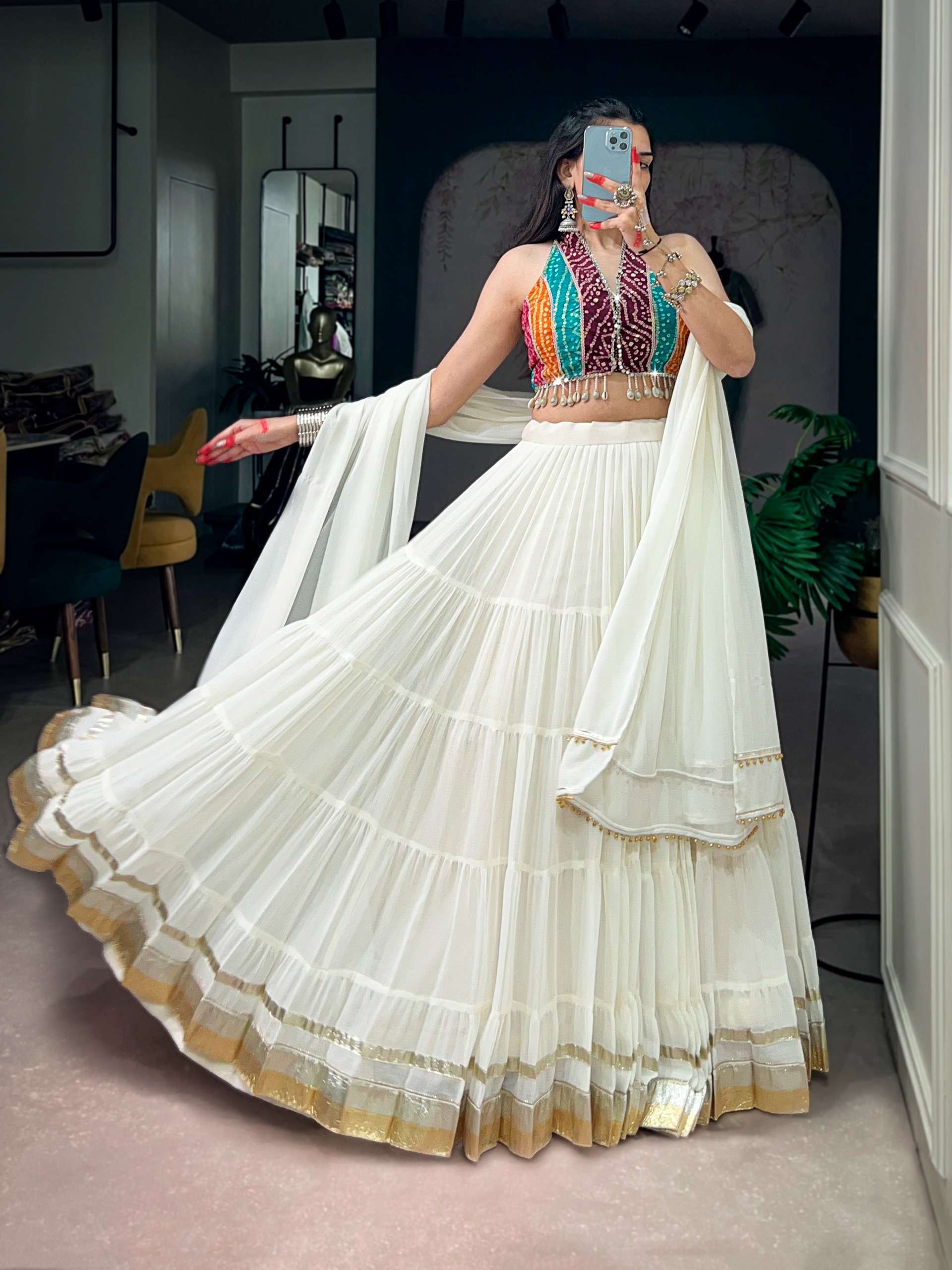Celebrate tradition with a touch of rayon modern grace in this lightweight Lehenga choli wholesale in surat 1793