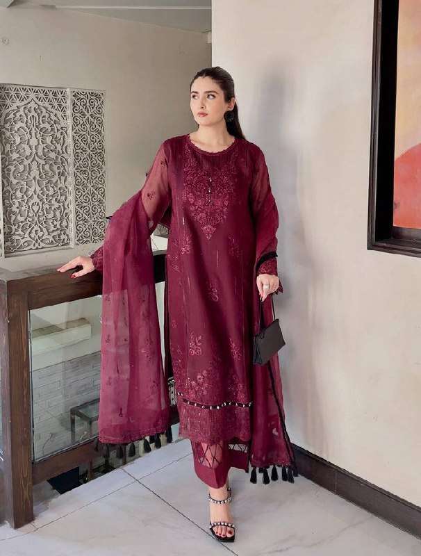 DB 48 SOFT ORGANZA SEQUENCES WORK STITCHED PAKISTANI SUIT BEAUTIFUL EID WEAR SHOP