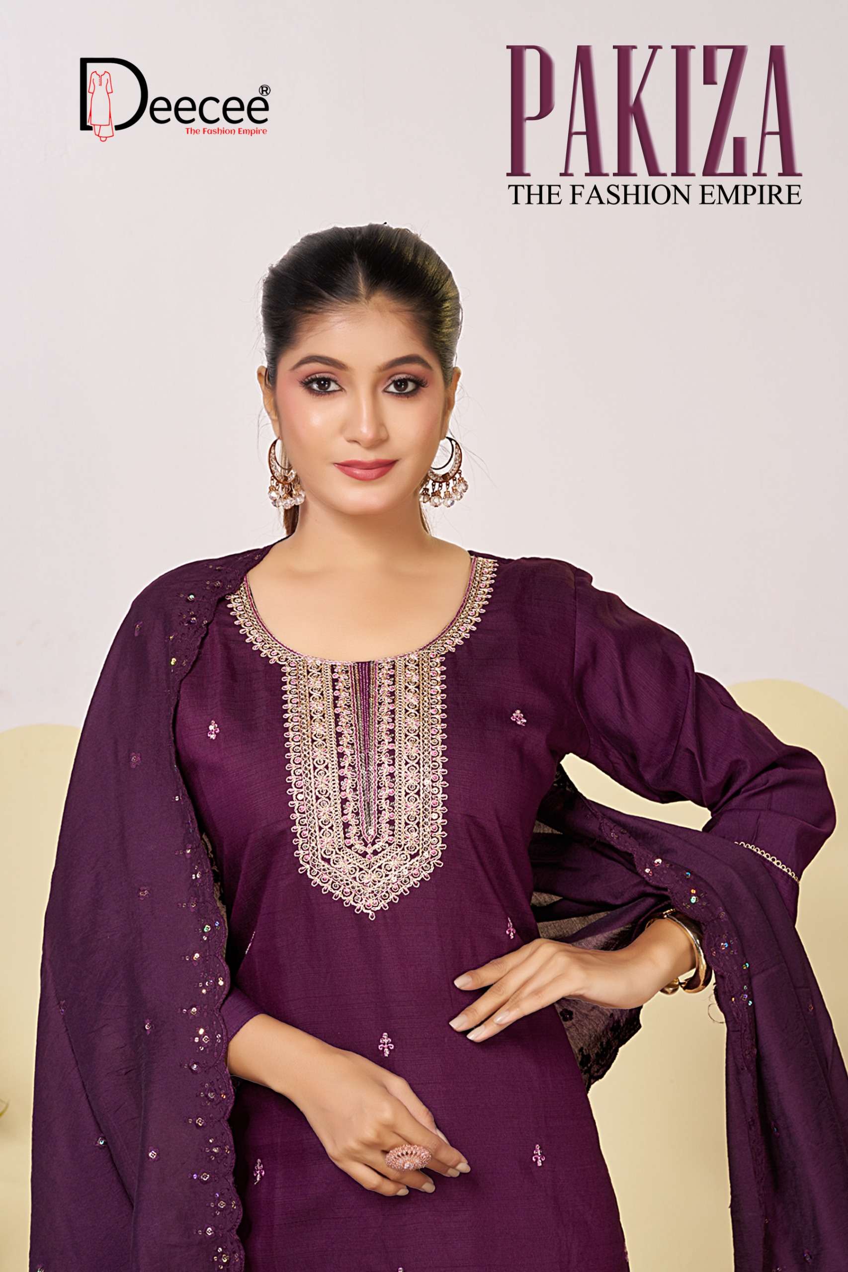 DEECEE PAKIZA READYMADE COLLECTION CLASSIC STRAIGHT CUT KURTI SUIT 3PIECE LADIES BUY EXPORT