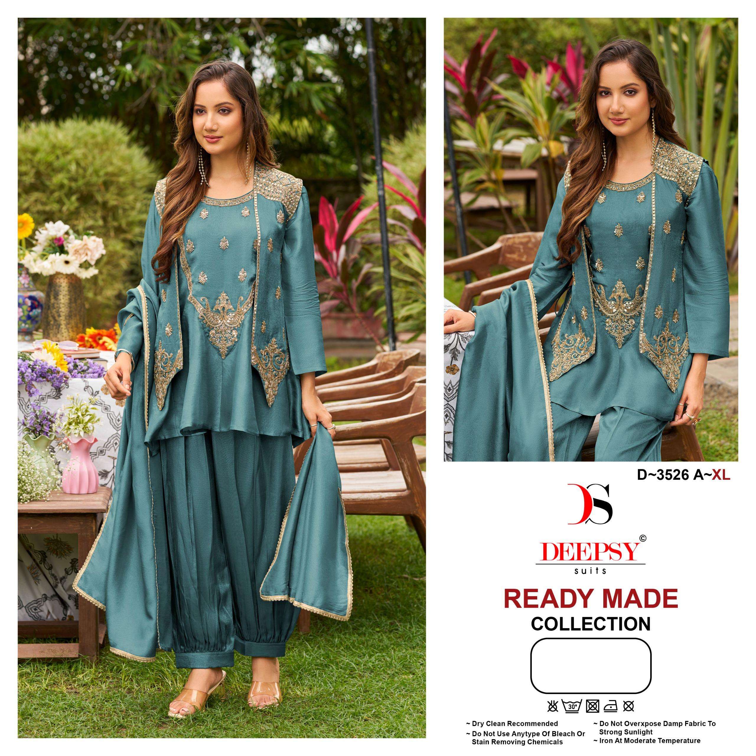 DEEPSY SUITS 3526 TISSUE SILK BEATS WORK JACKET TOP PATIYALA SALWAR SUIT DIWALI OUTFIT SUPPLIER