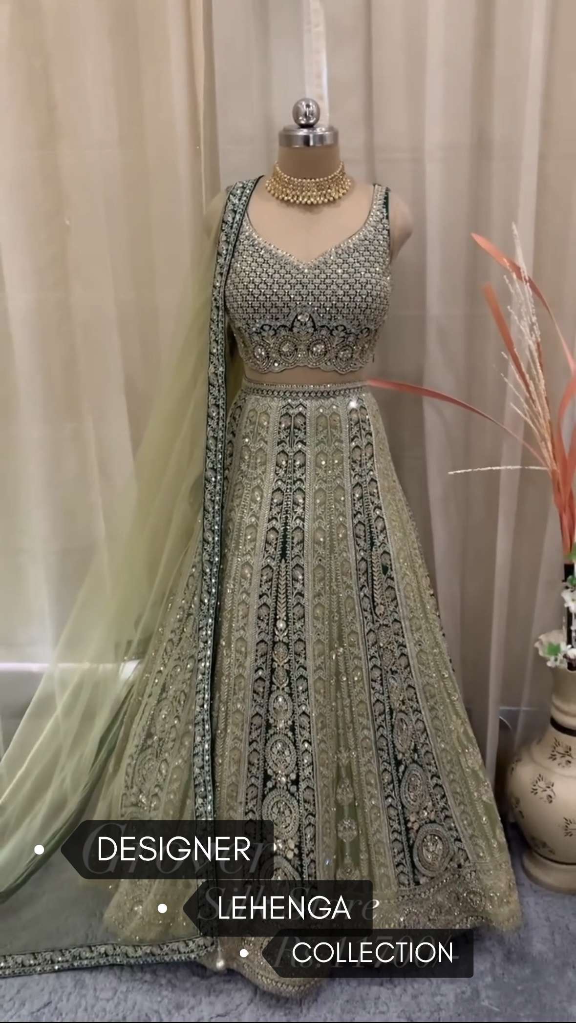 DESIGNER FUAX GEORGEET FABRIC WITH EMBROIDERY WORK ON LEHENGA CHOLI WHOLESALE IN SURAT MT 1013