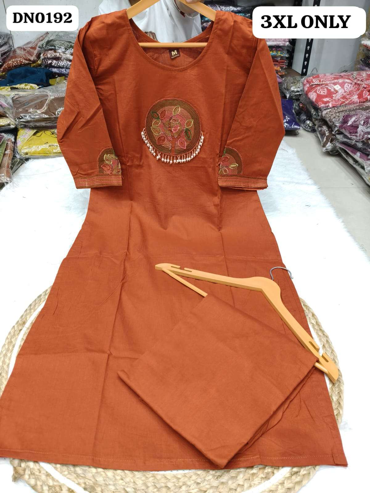 DN0192 KURTI PLAZO SET NECK MOTI LATKAN WORK FESTIVAL WEAR CORD SET ONLINE SHOPPING