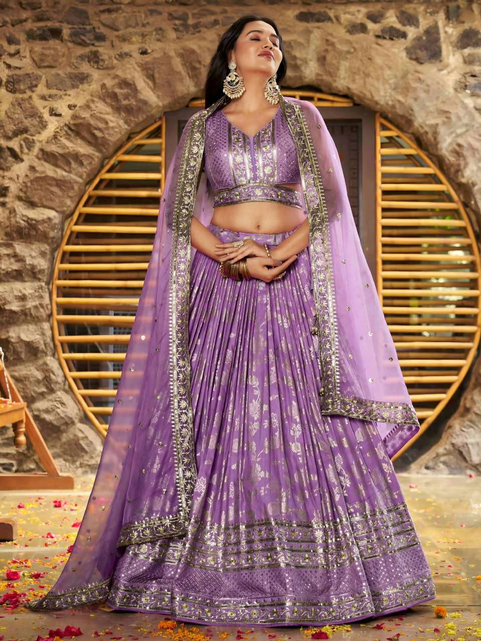  Elegant Lavender Glow colour with beautiful Floral print on...