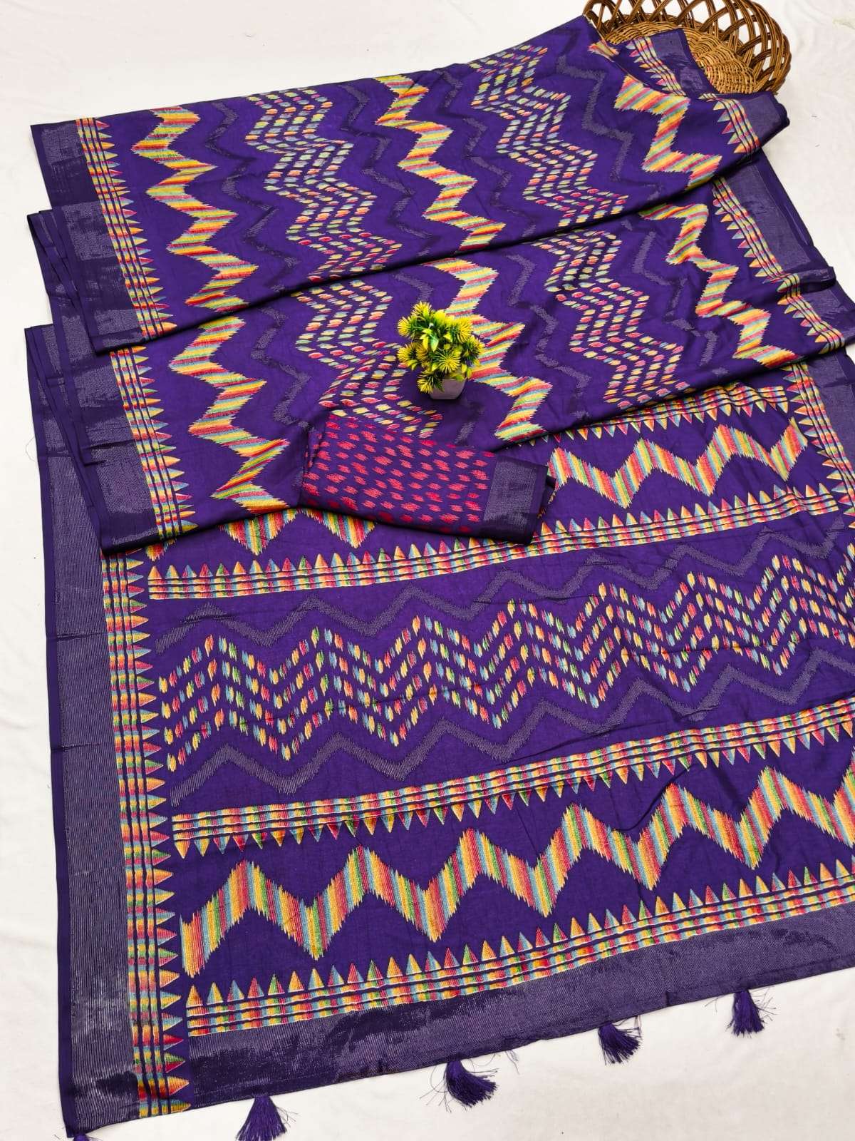 Exclusive  and Linen Brasso fancy fabric regular wear Saree wholesale in surat 