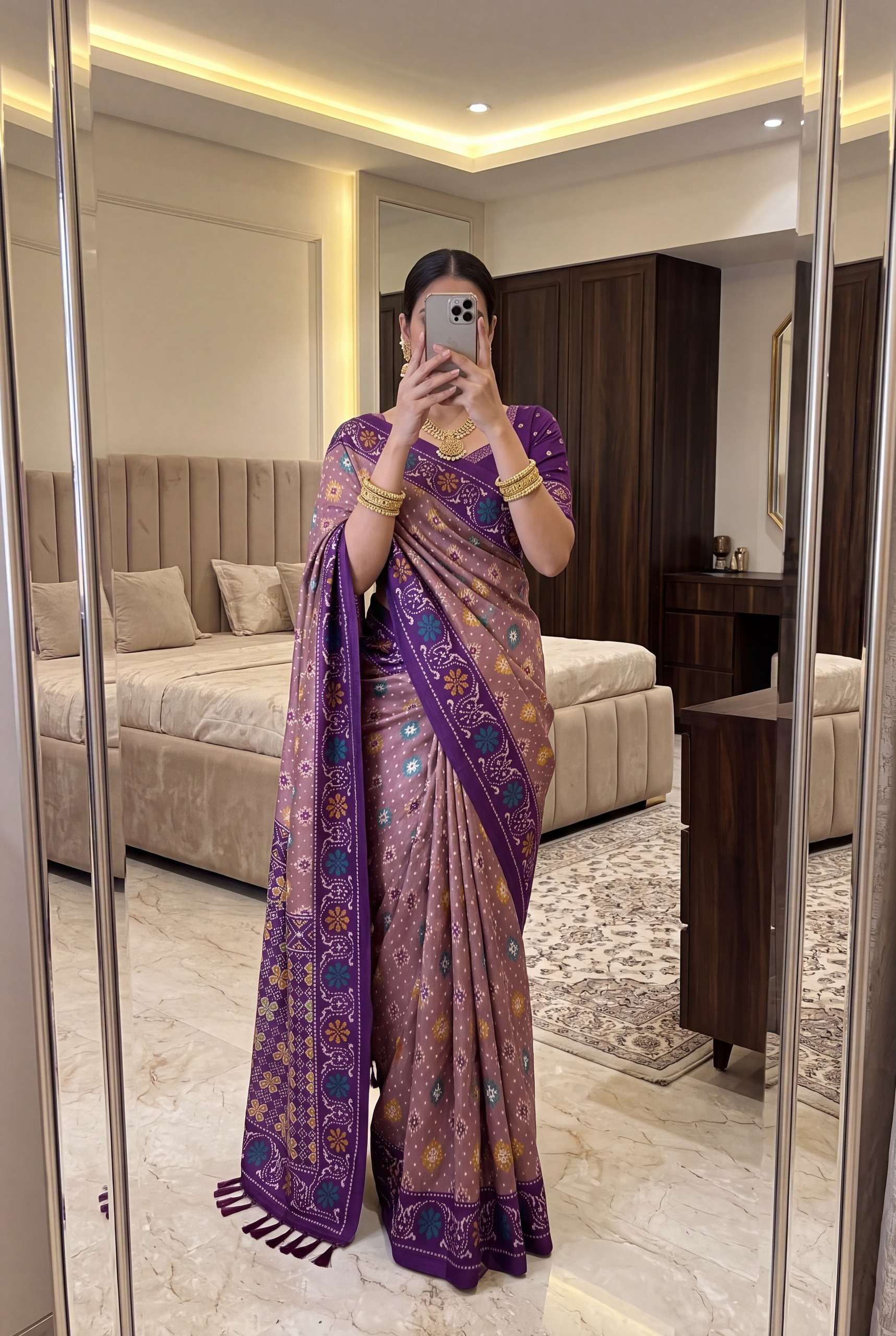Festive Special Patola Vibrant Geometric Patola Print Soft Silk fabric Saree wholesale in surat