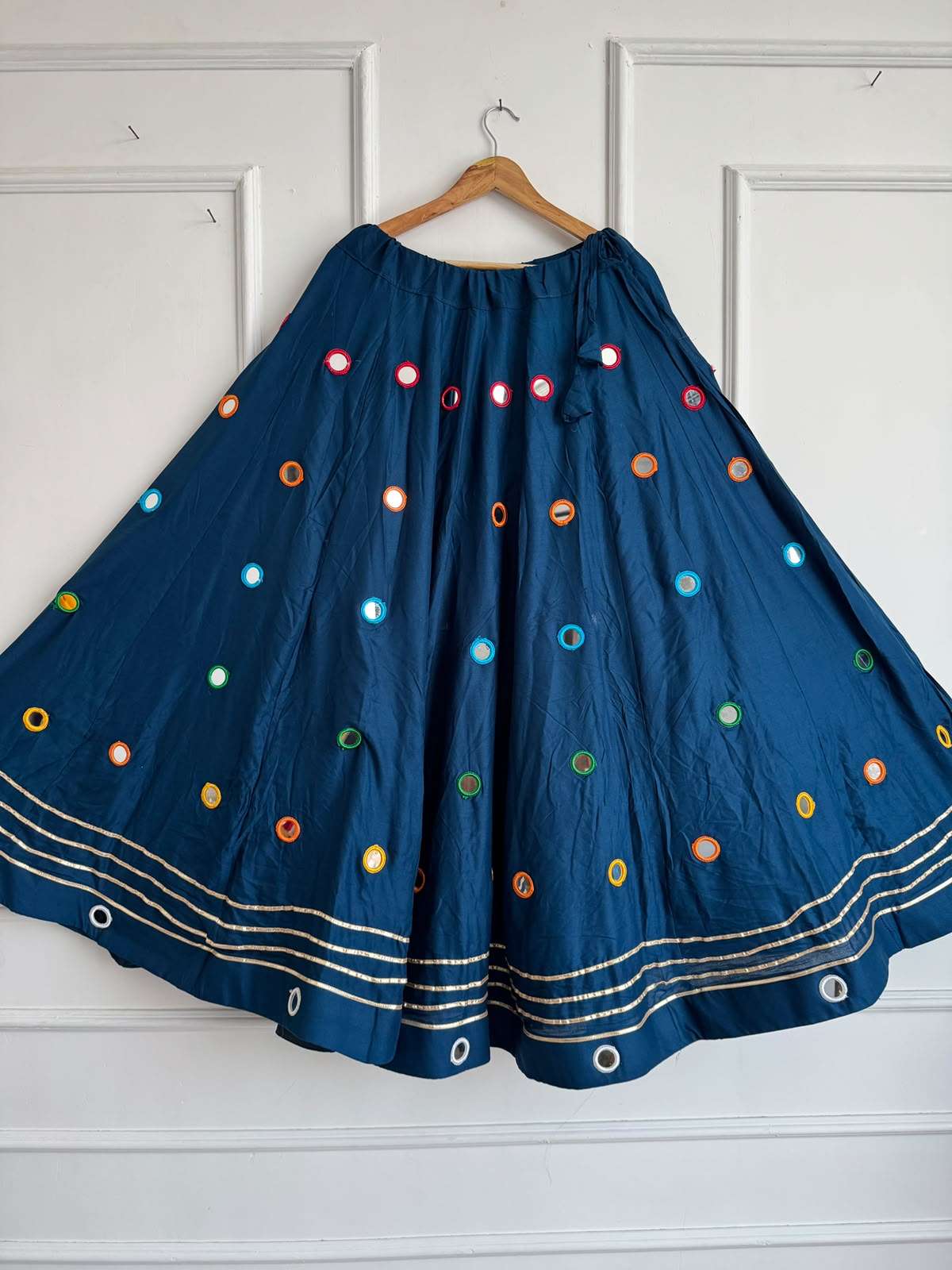 Fully stitched skirt Reyon cotton fabric with Mirrors Works on this skirt on best rate 
