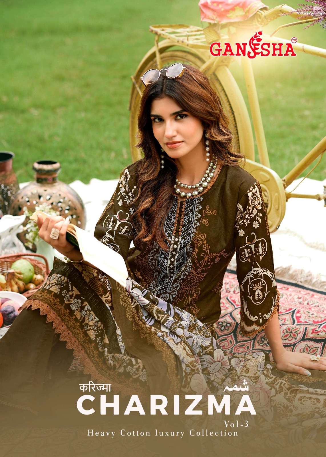 GANESHA CHARIZMA VOL 3 EXCLUSIVE COTTON DESIGNER PAKISTANI STYLE SUIT WHOLESALE TEXTILE
