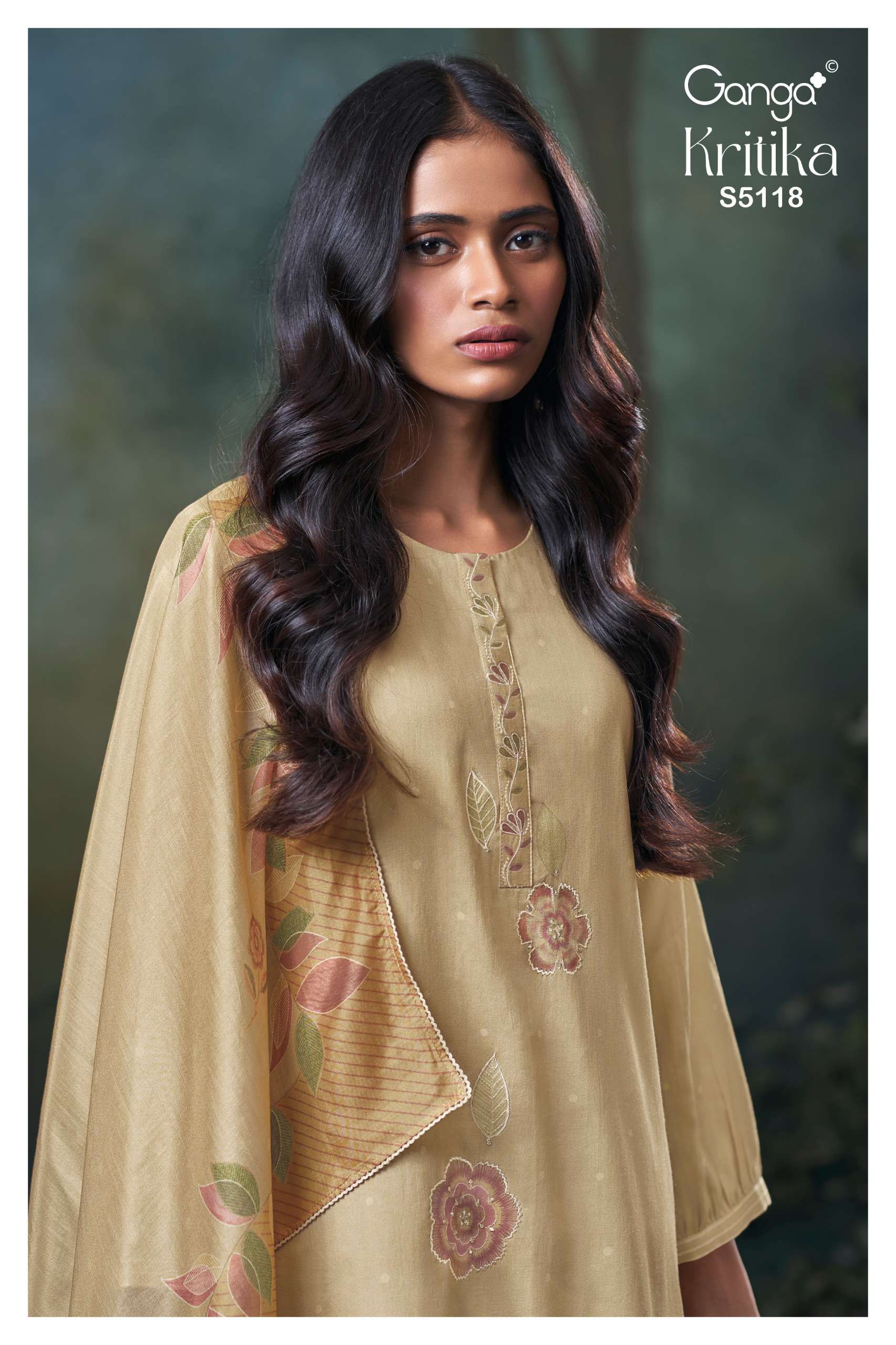 GANGA KRITIKA 5118 PREMIUM AND CLASSIC COTTON SATIN FABRIC WITH PRINTED HANDMADE SALWAR KAMEEZ SUPPLIER IN SURAT