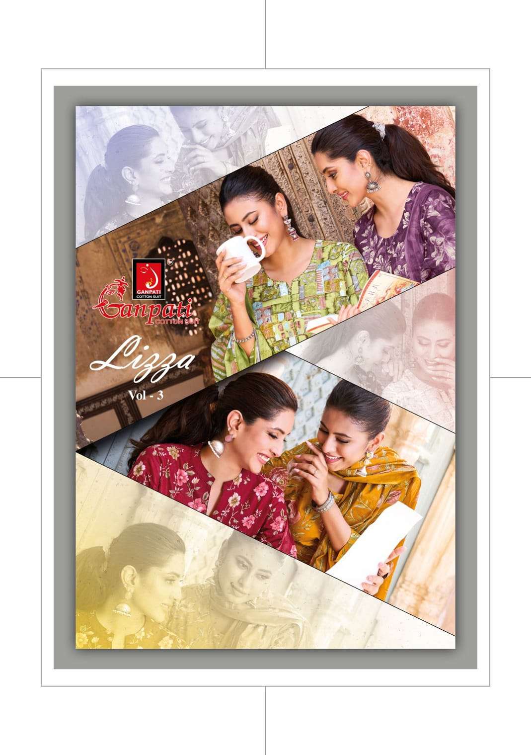 GANPATI LIZZA VOL 3 INDIAN CLOTHING COTTON 3 PIECE SALWAR KAMEEZ LOW RATE SUPPLIER