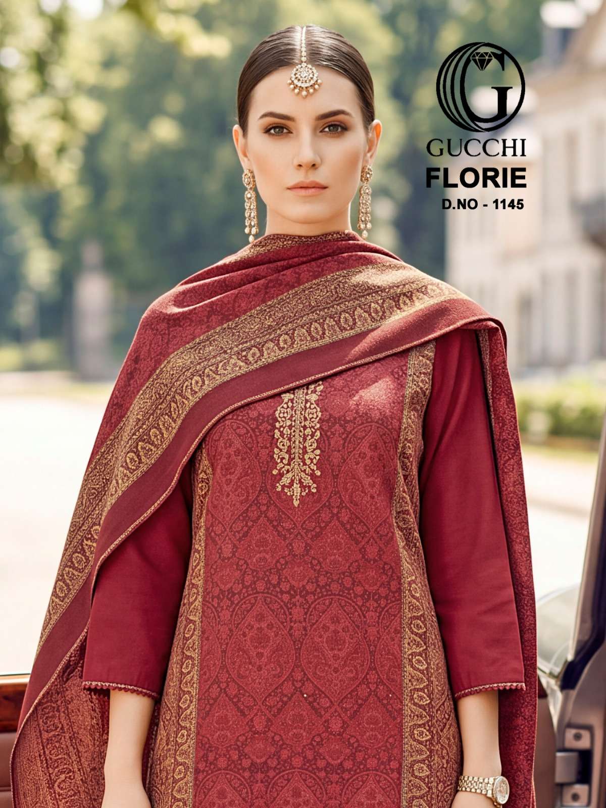 GUCCHI FLORIE VOL 1145 WINTER PASHMINA CORD DIGITAL KASHMIRI WORK SALWAR SUIT AT WHOLESALER